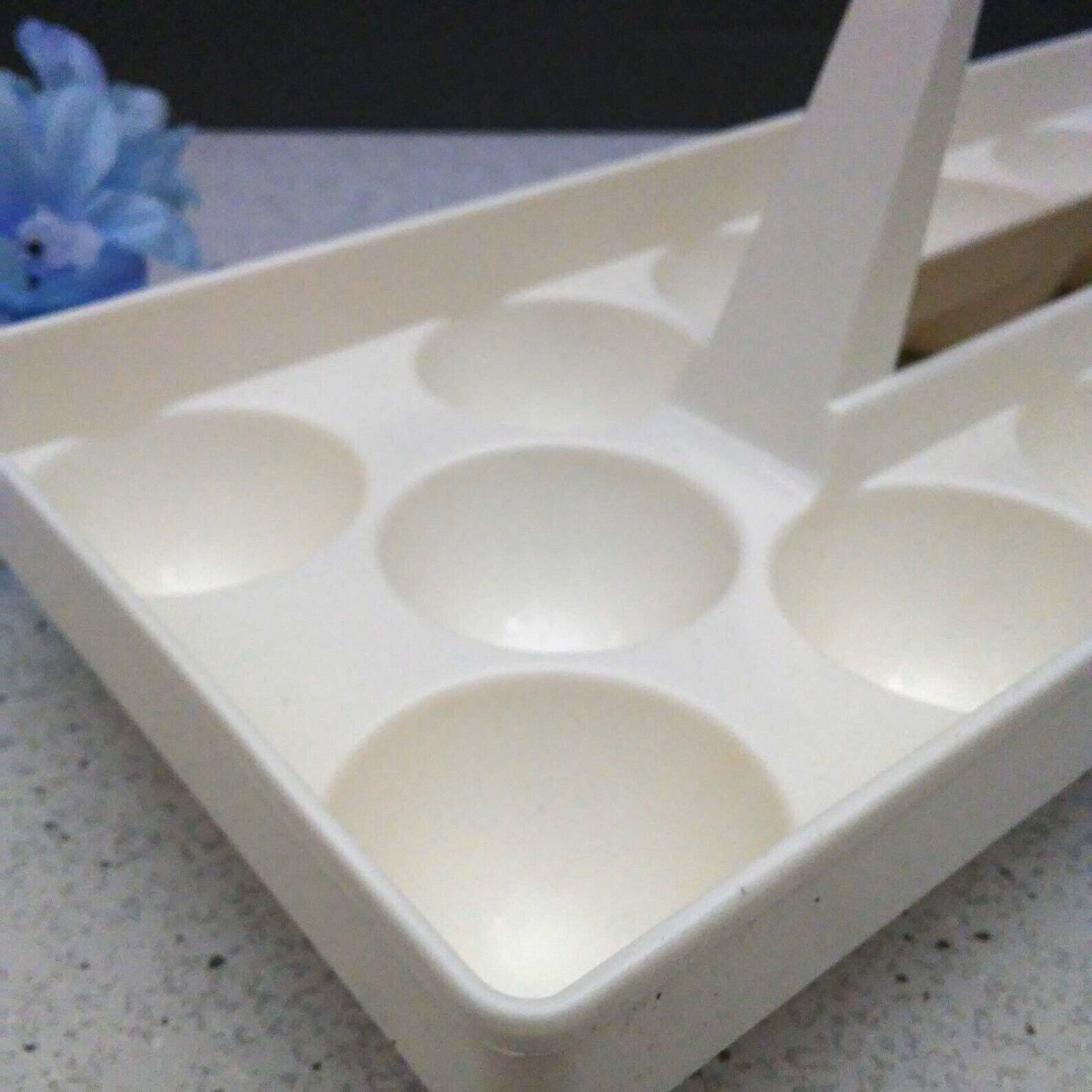Egg 14 Holder Carrier Tray Plastic Refrigerator Handle Craft Beads Paint Vintage