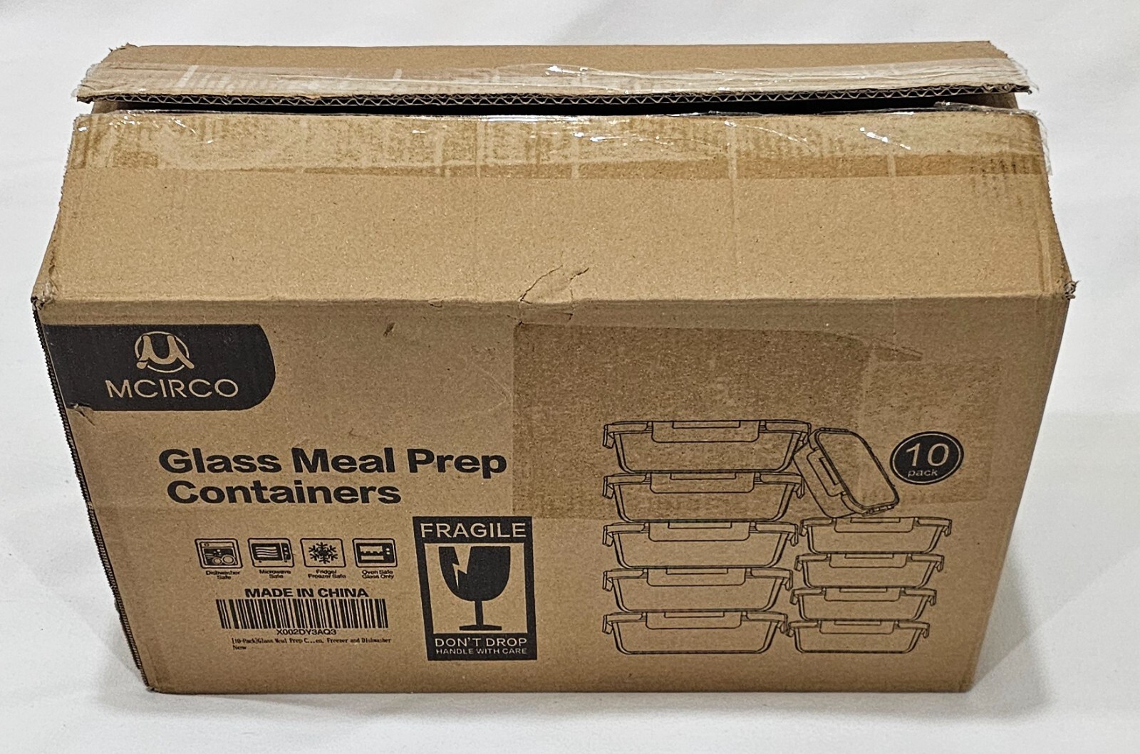 M MCIRCO Glass Meal Prep Containers with Lids 10-Pack Glass Food Storage