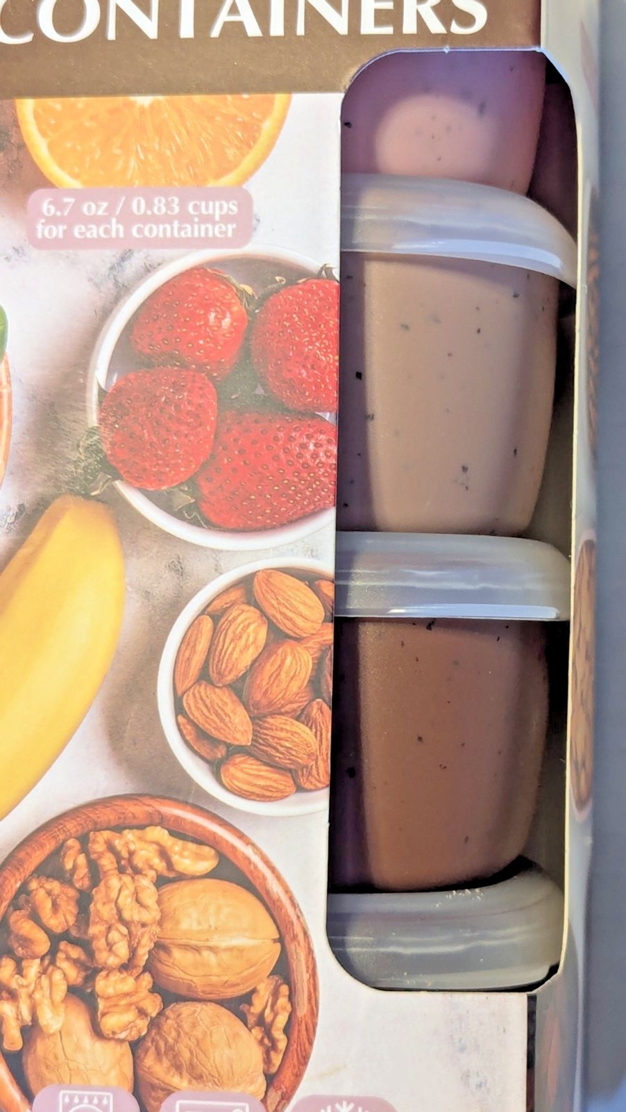 Farberware 4 Snack Containers and Lids BPA Free 6.7 oz Each Rectangle Storage