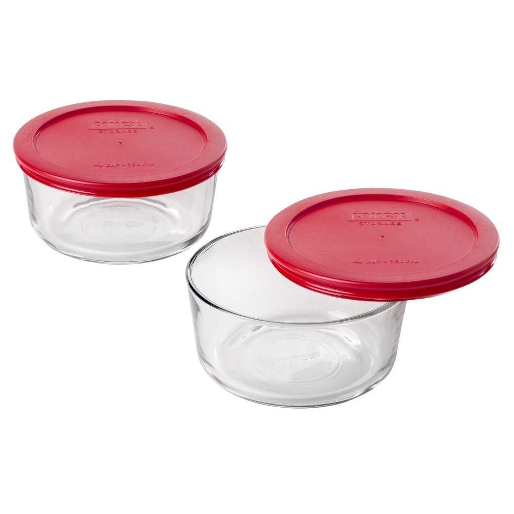 Glass Food Storage and Baking Container with Lids Set of 2
