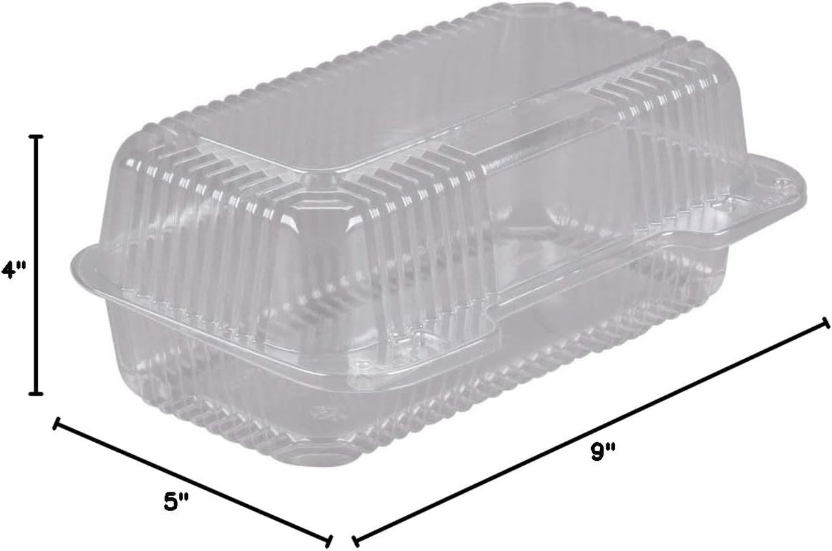 Bakers Pantry Cake Roll Container Clear Hinged Lid Disposable 9″ X 5 Great for L