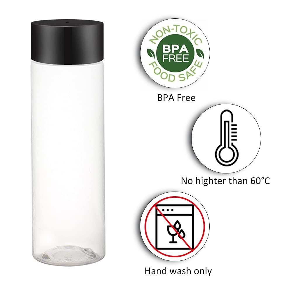 24 Pack 12 OZ (350 ml) Clear PET Plastic Juice Bottles With Caps- – Plastic S…
