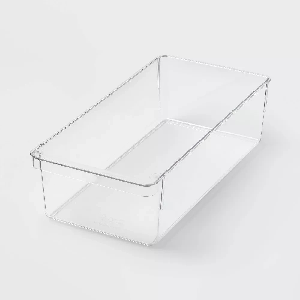 Medium Narrow Fridge and Pantry Organizer Bin – Brightroom™: Clear PETG, Freezer