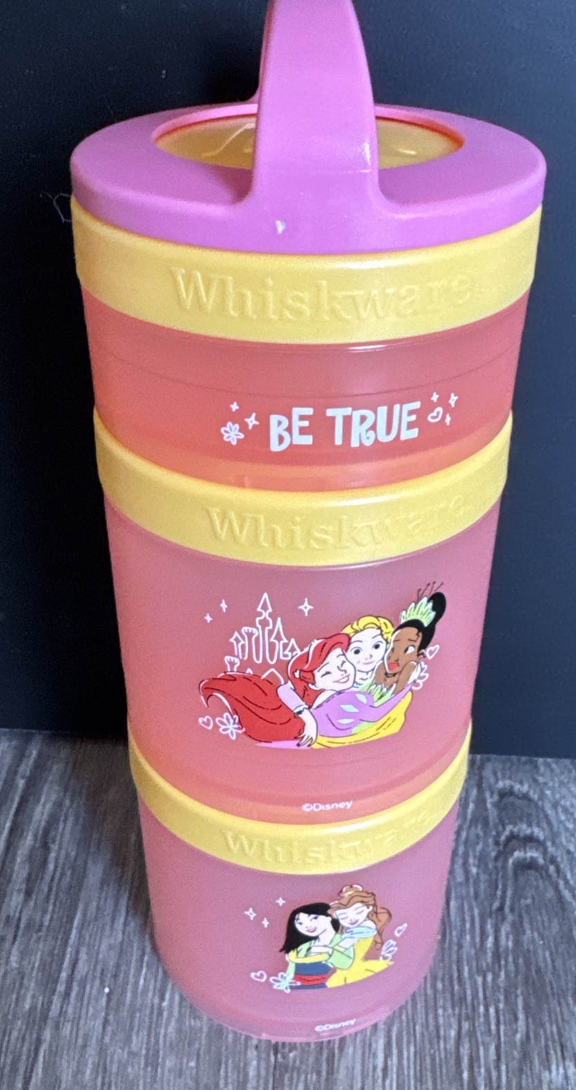Whiskware Disney Princess Snack Containers Lot Of 3 Tiana Cinderella Ariel