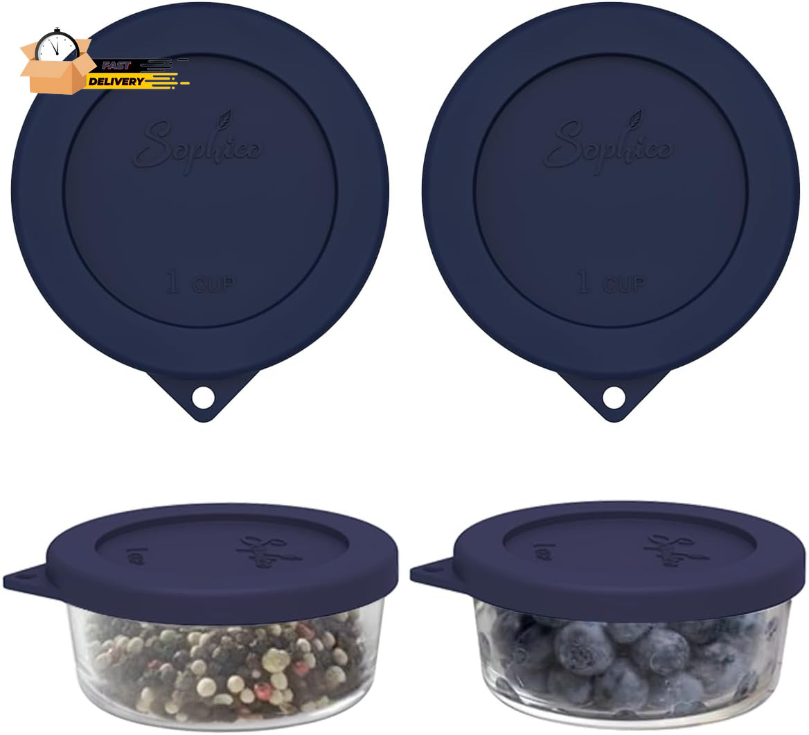 1 Cup round Silicone Storage Cover Lids Replacement for Anchor Hocking