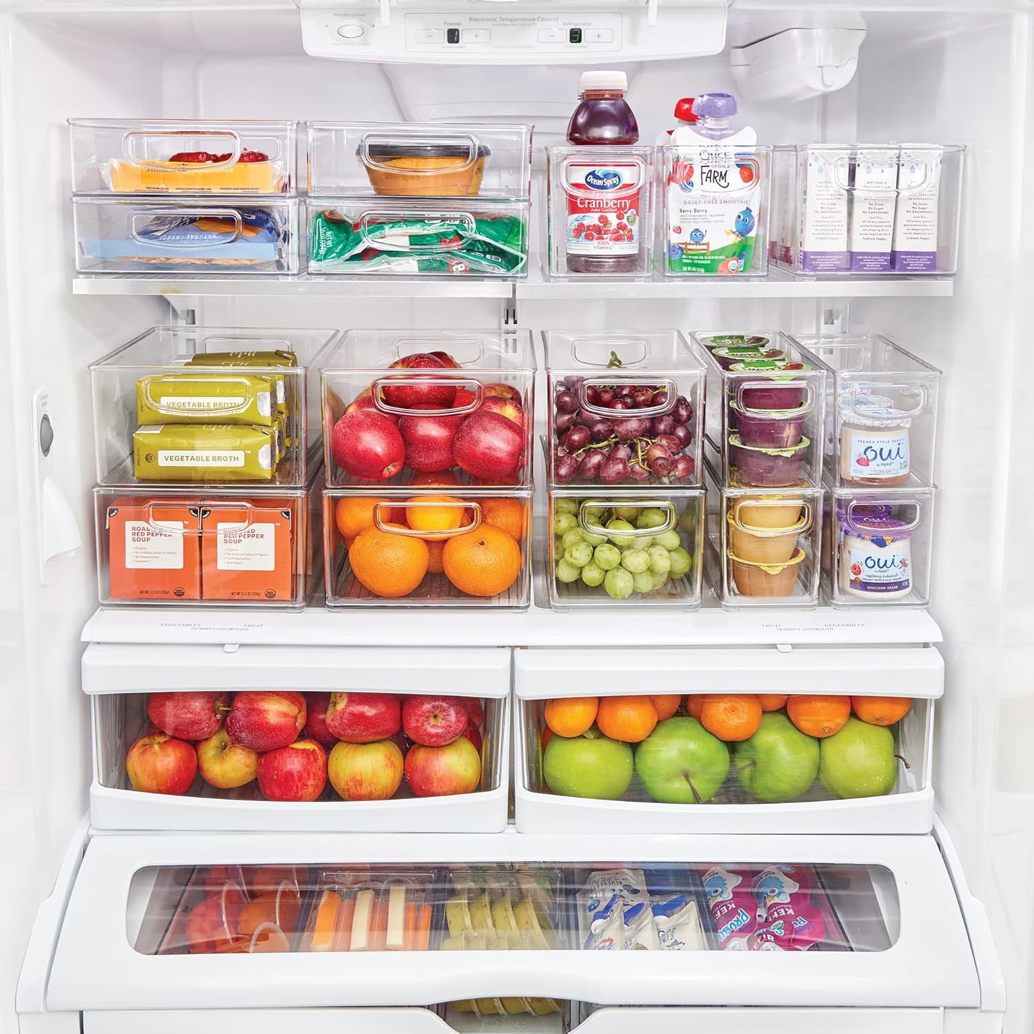 Clear Stackable Plastic Storage Bins – 18 Pack for Kitchen & Home Organizing