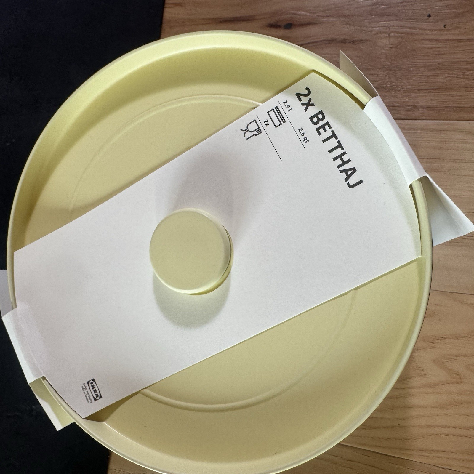IKEA of Sweden BETTHAJ Food Storage Containers w Lids Set of 2 Yellow Blue New