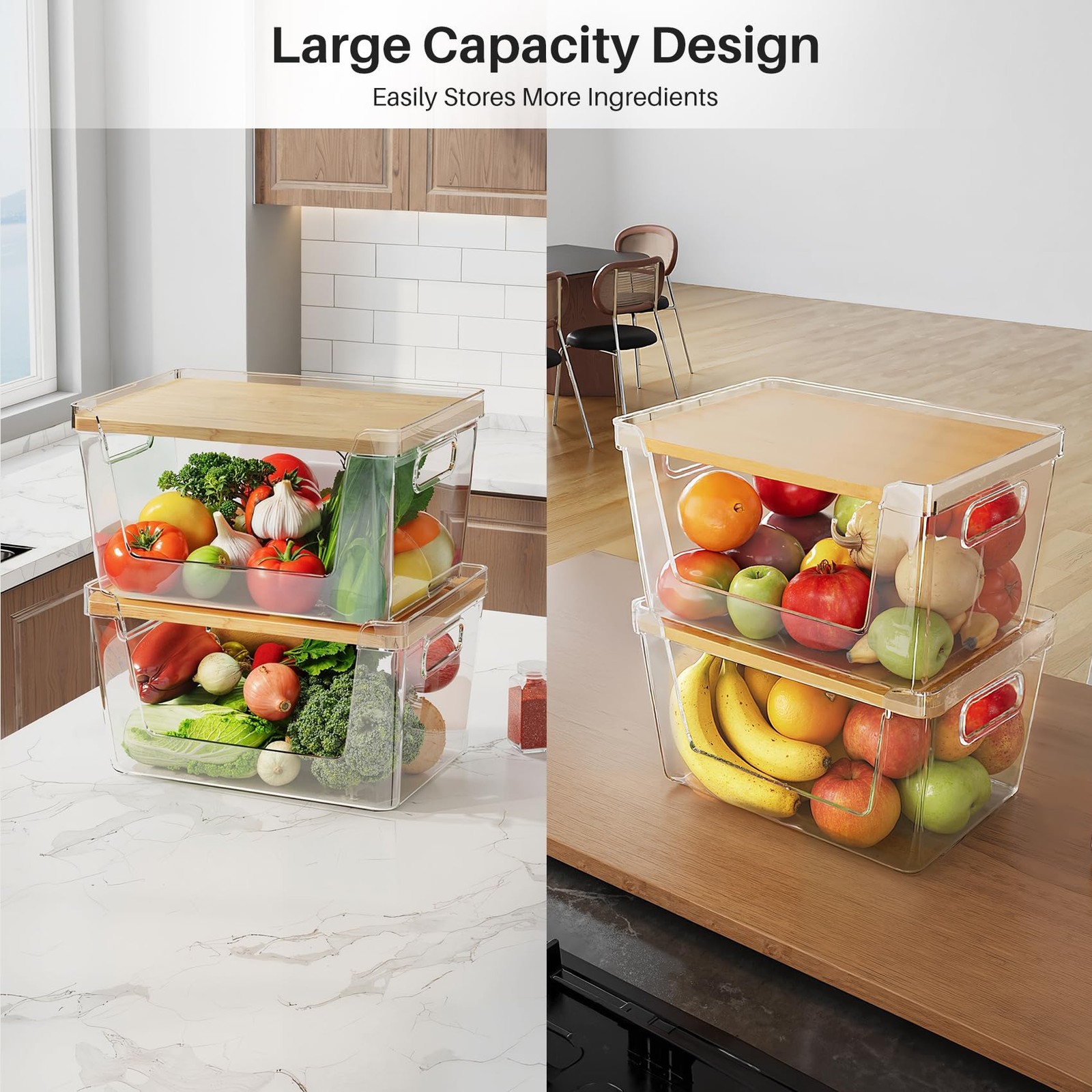 2 Set Pantry Organizer and Stackable Storage Kitchen,Sturdy and Durable Stora…