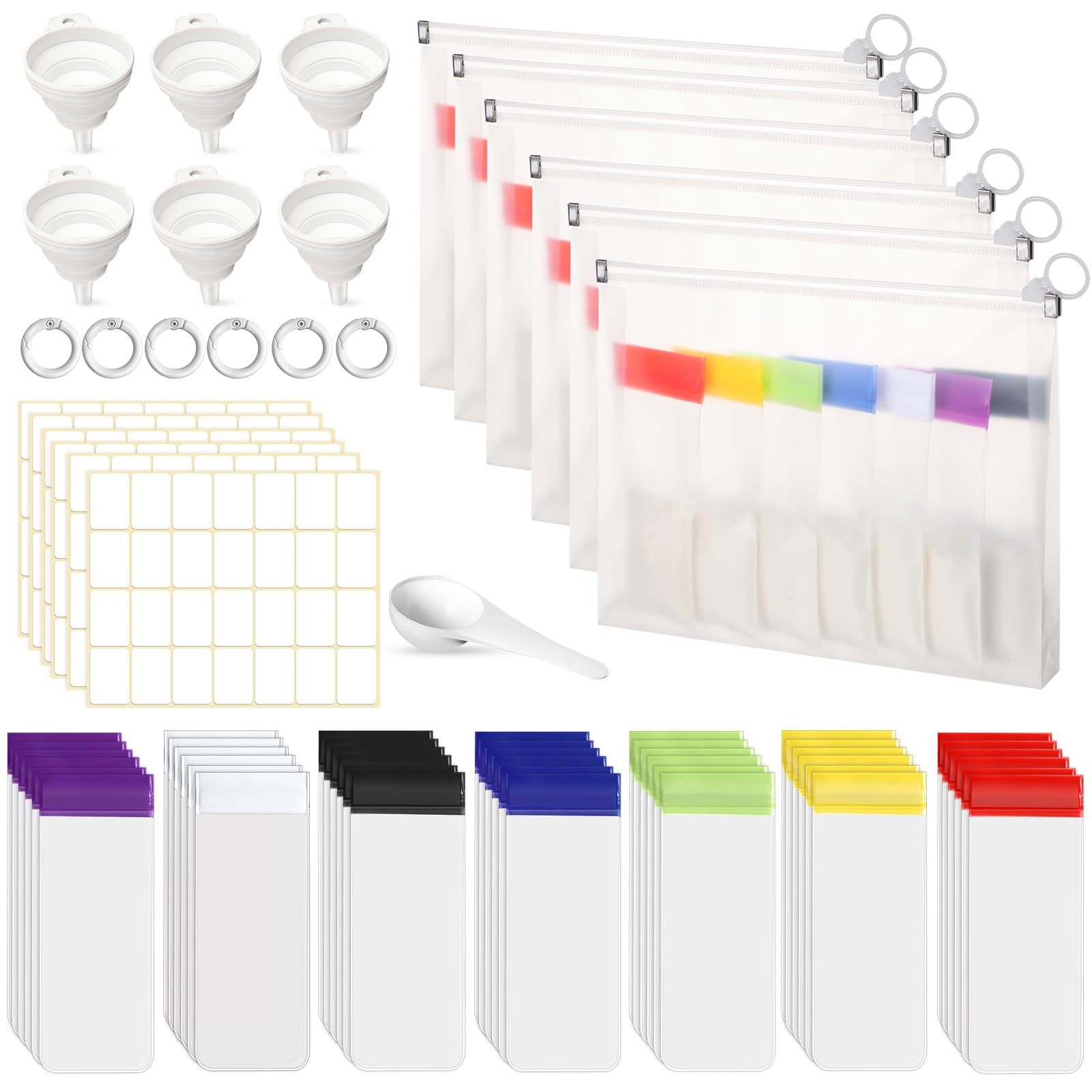 67pcs Protein Powder Travel Container Set 42 Single Dose Bags 6 Large Reusabl…