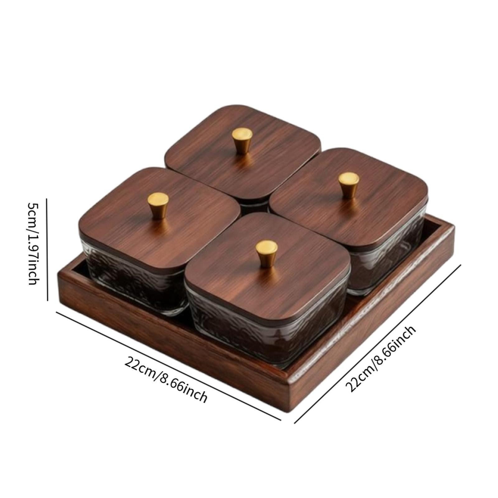 Divided Serving Tray Luxury Practical Sturdy Food Storage Box 4 Compartments