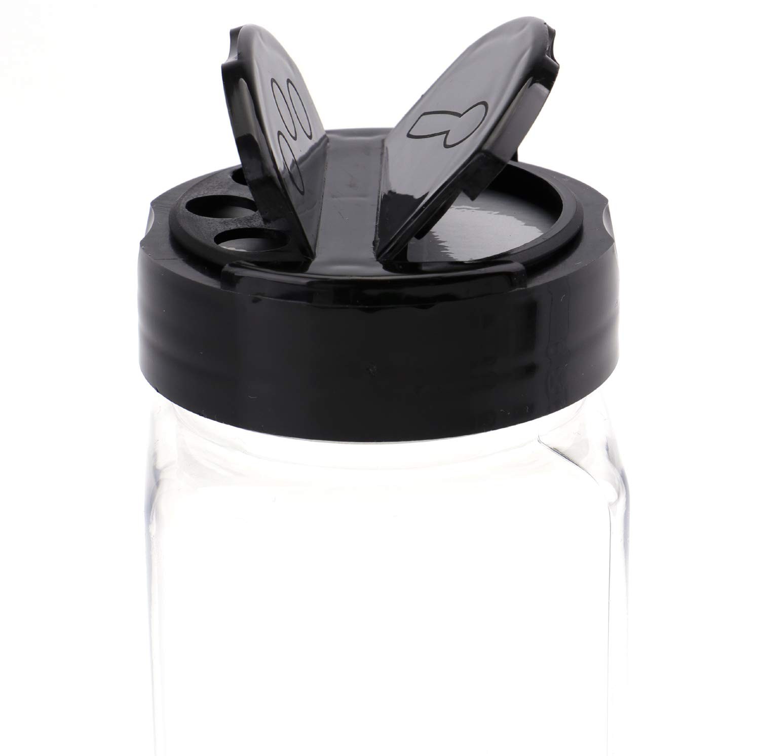 16 Pack 9 Oz Plastic Spice Jars Bottles Containers with Black Cap – Perfect for