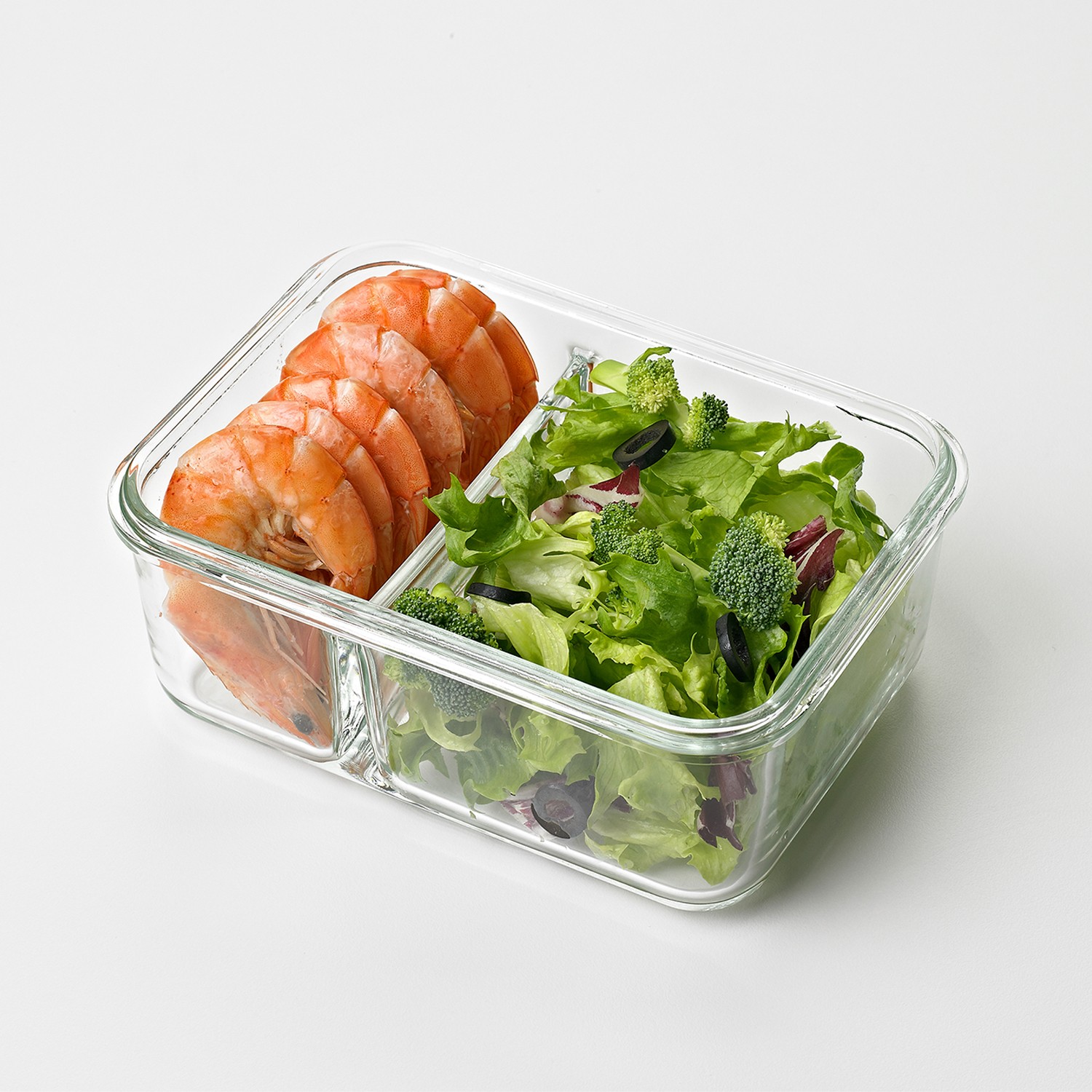 Glasslock Duo 5 Pc Clear Glass Divided Food Storage Containers (Open Box)