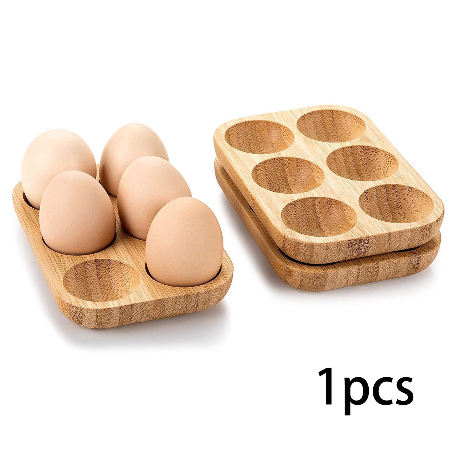 Egg Holder Egg Container Wooden Practical Double Row Egg Organizer Rack for