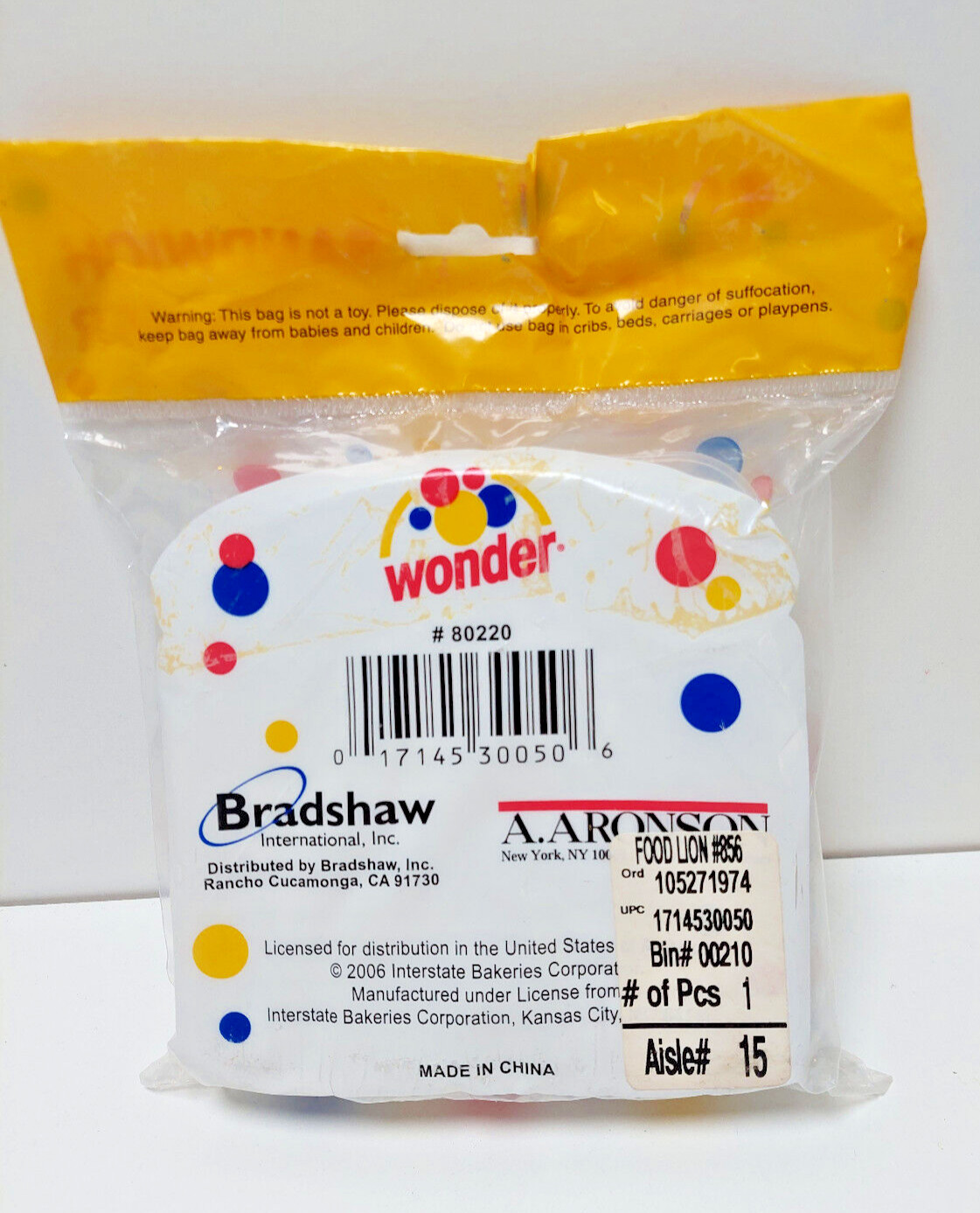 2006 Wonder Bread Dotted Plastic Sandwich Container Square School Lunch Box NEW
