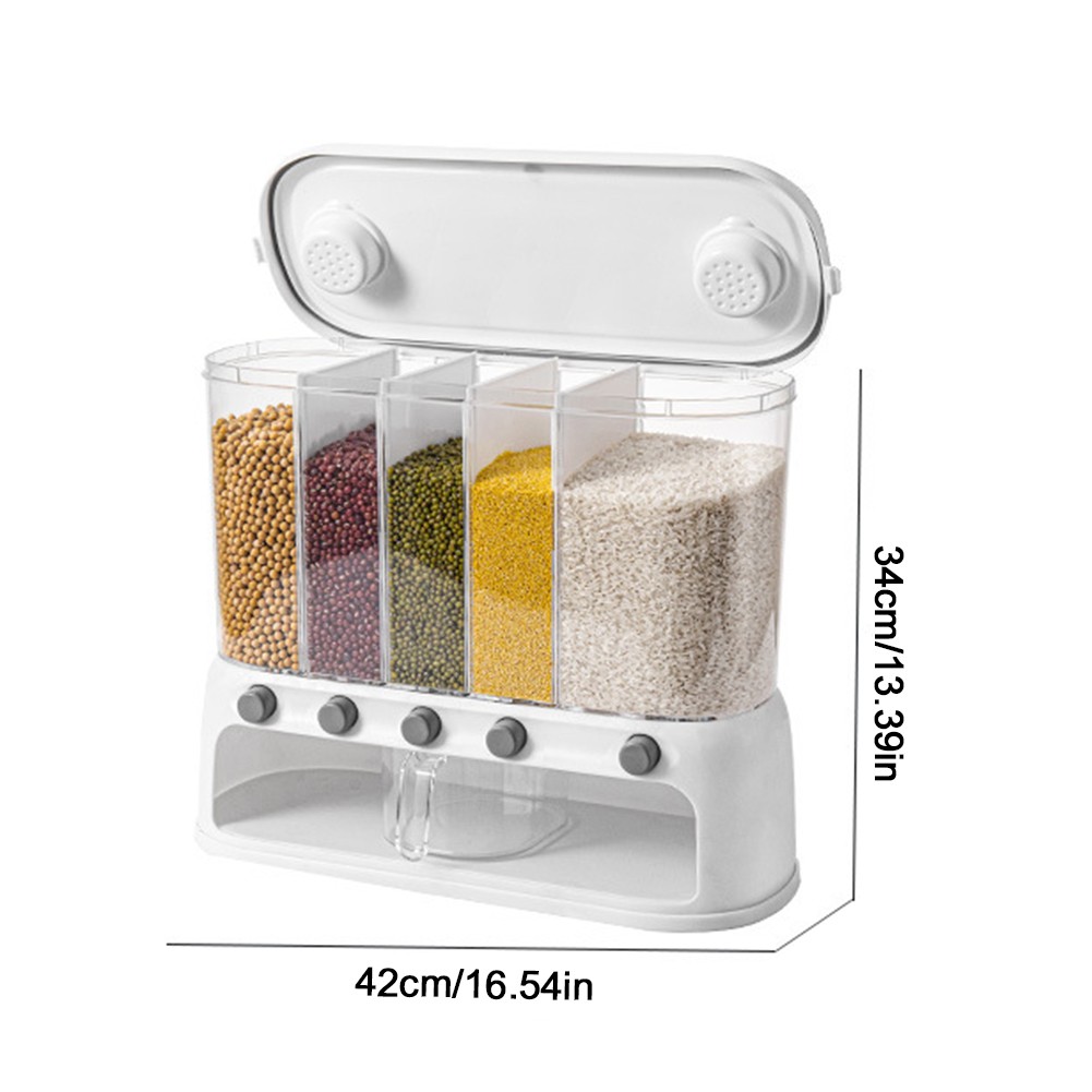 12L Rice Container Moisture Proof Multifunctional With Lid for Kitchen Household
