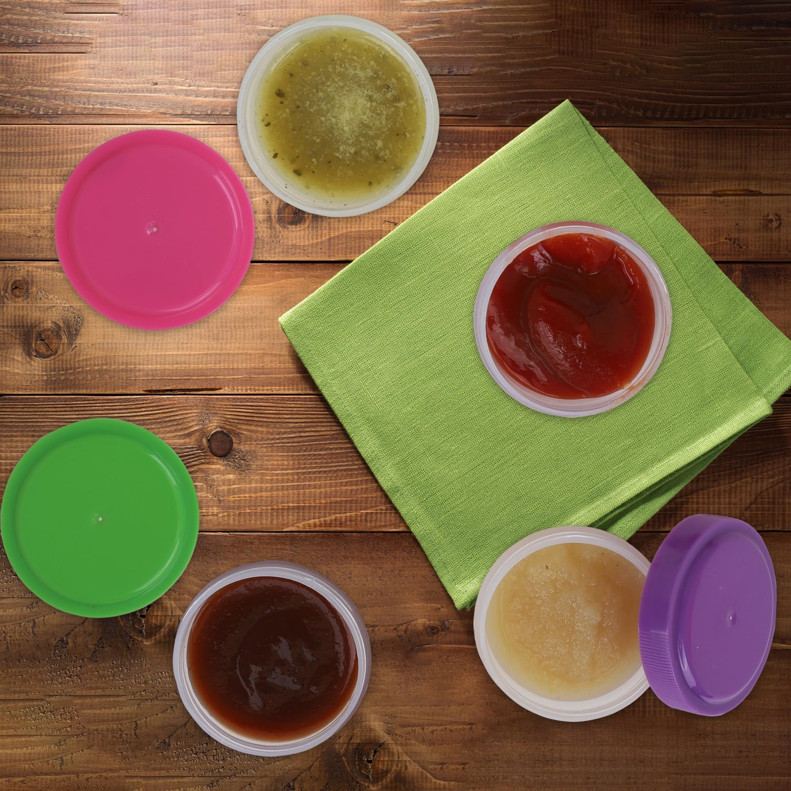 Condiment Containers with Screw Lids (4-Piece) – Reusable Leakproof Salad Dre…