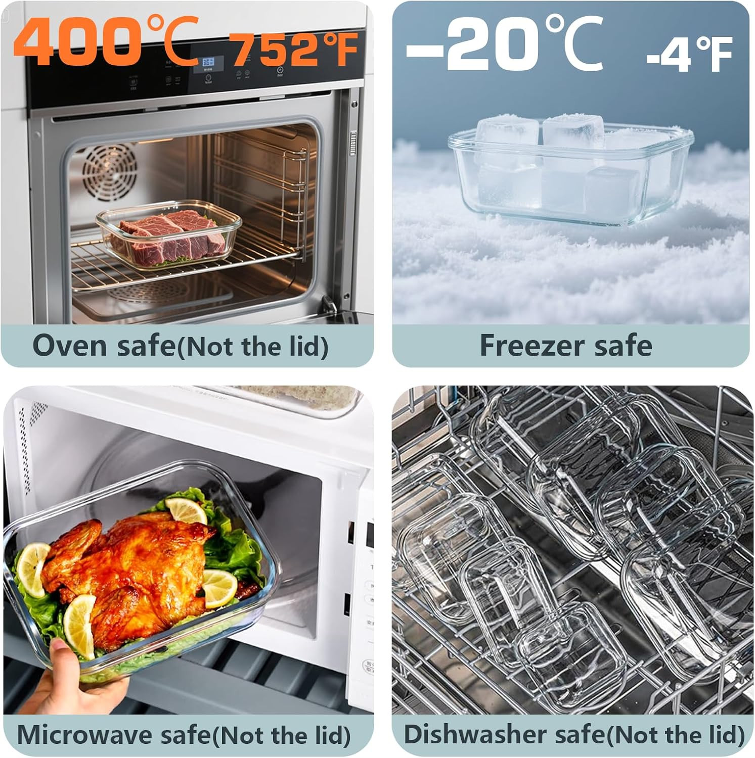 12 Pack Stackable Glass Meal Prep Containers with Lids – Safe & Versatile