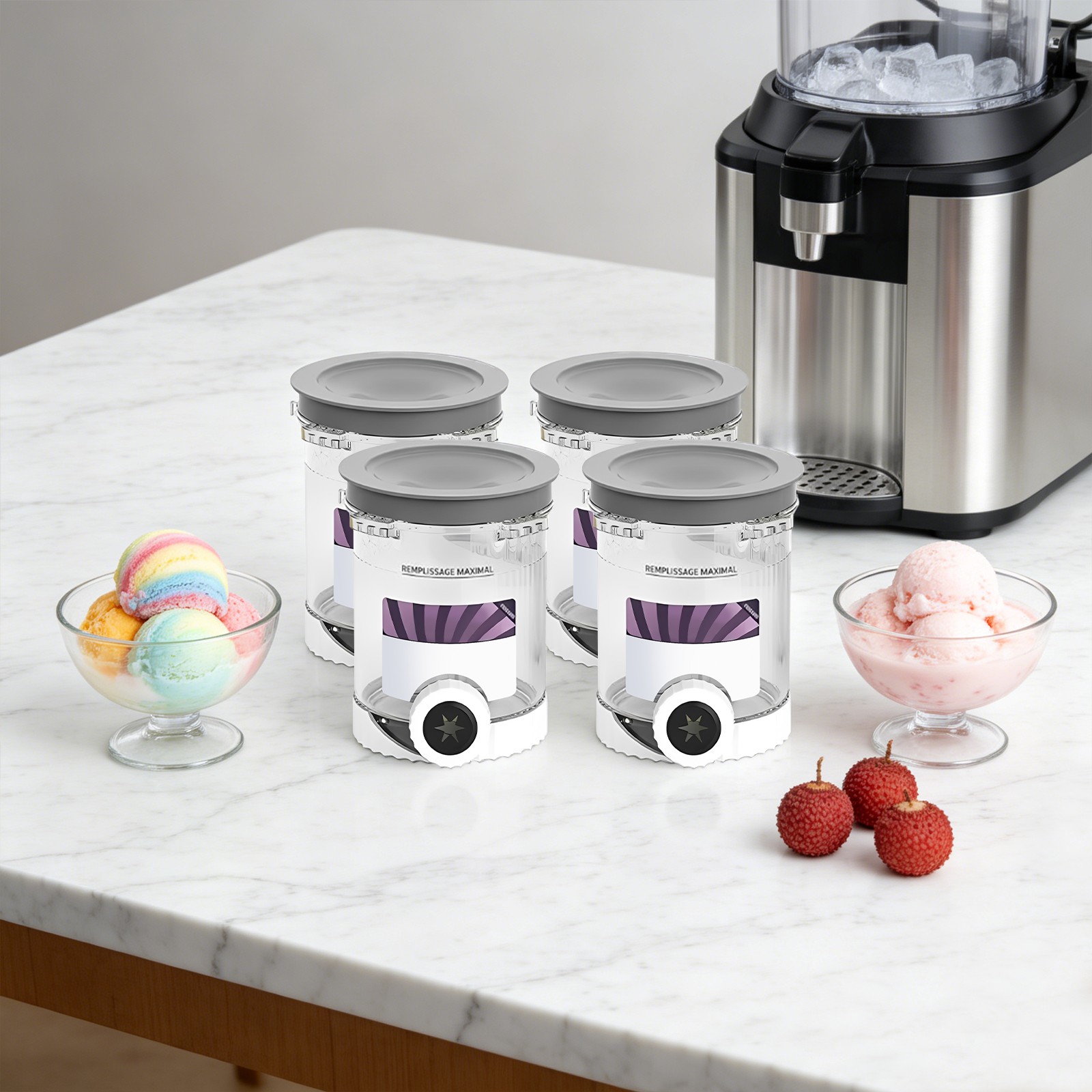 Cream Container for Home Ice Cream Makers, Cream Container, Ice Cream Container