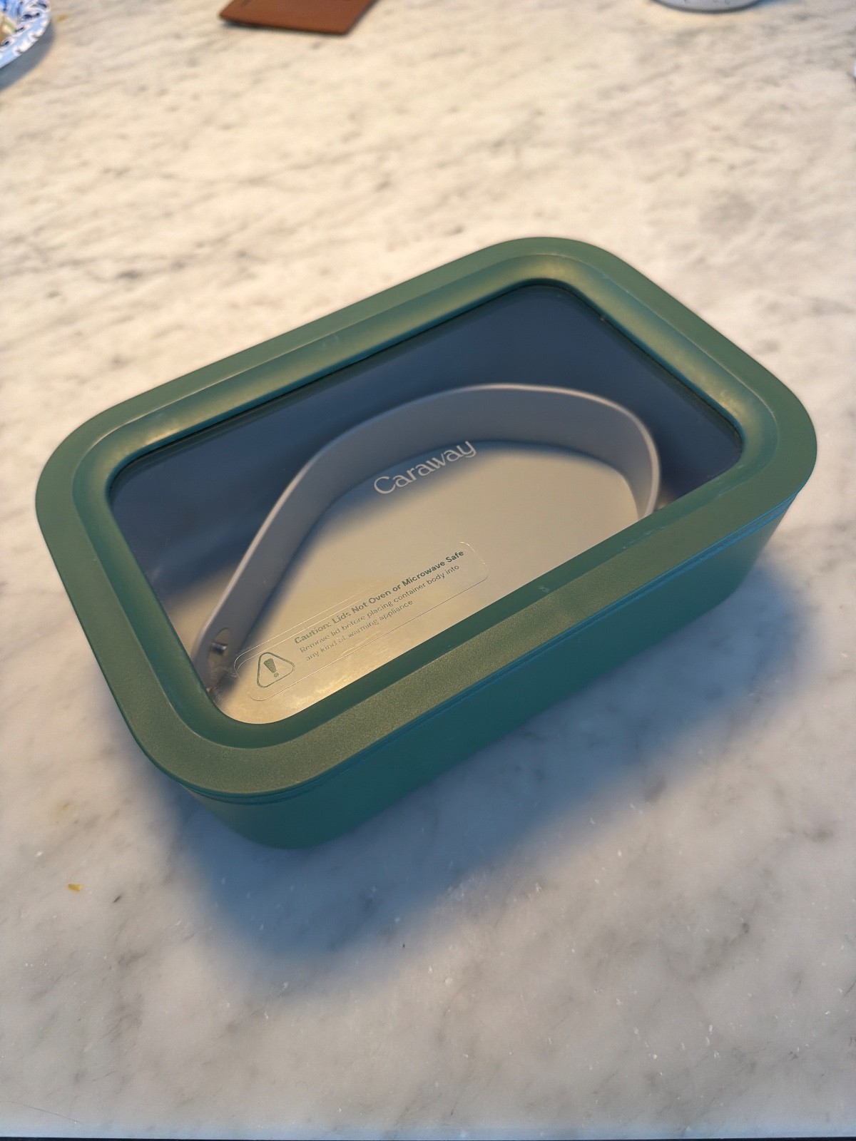 Caraway Glass Food Storage – 6.6 Cup Glass Container – Ceramic Coated Food Conta
