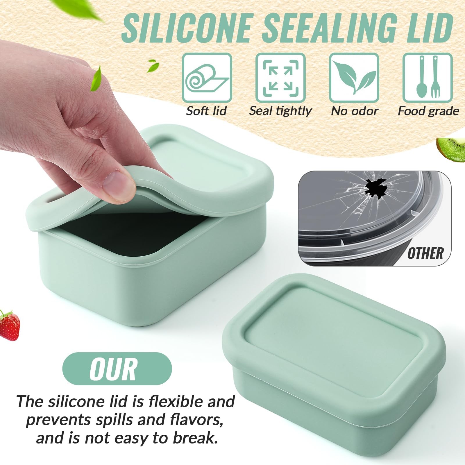 Teenyyou 6 Packs 1 Cup Silicone Soup Freezer Molds with Lid Silicone Soup Fre…