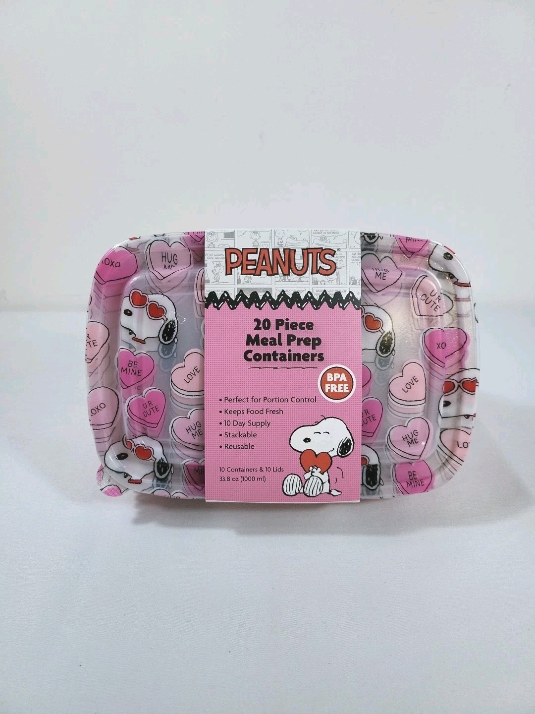 Peanuts New 2026 20 Piece Meal Prep Containers Snoopy Valentine’s Day Theme