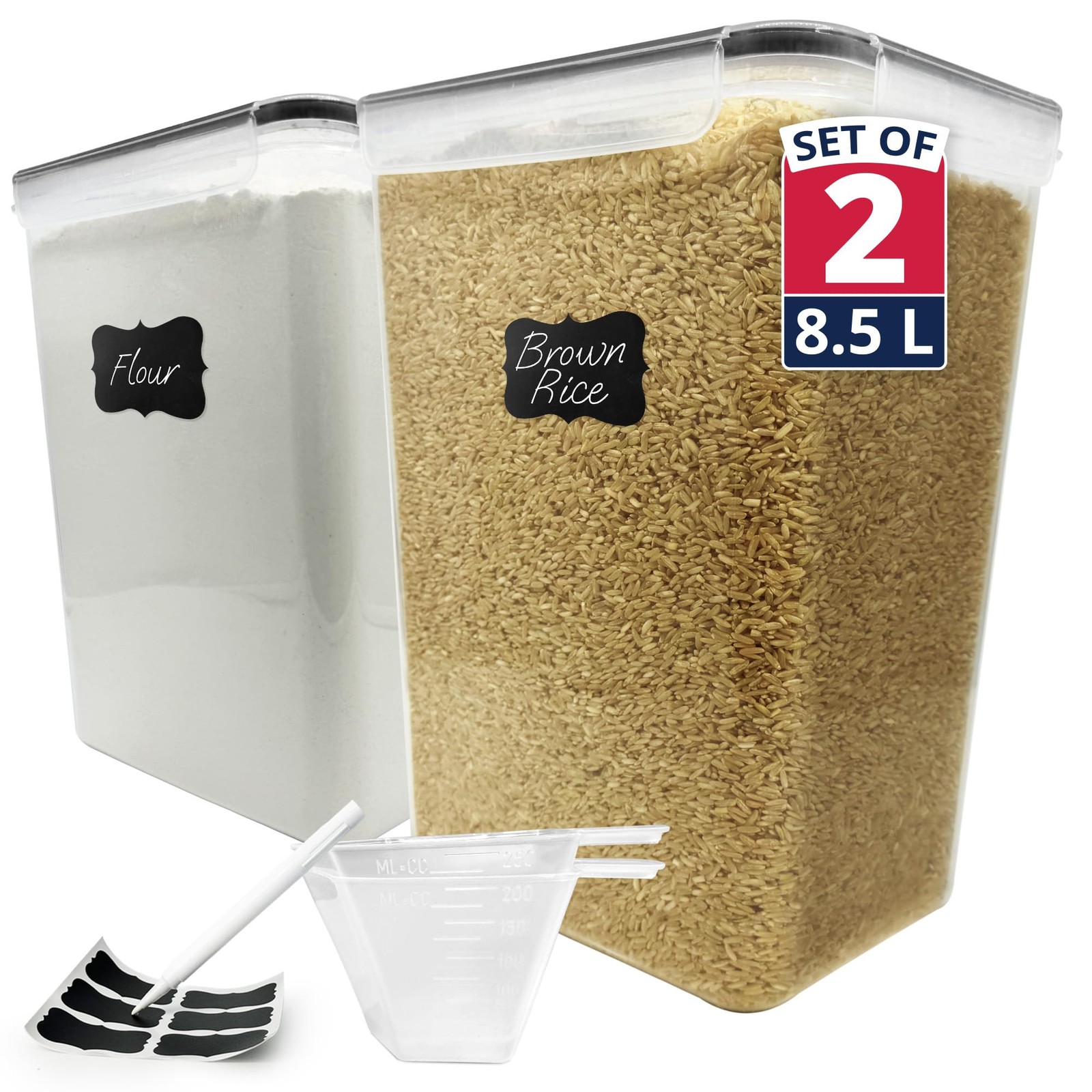 Reli. 8.5L Airtight Food Storage Containers with Lids (2 Sets) XXL, Clear
