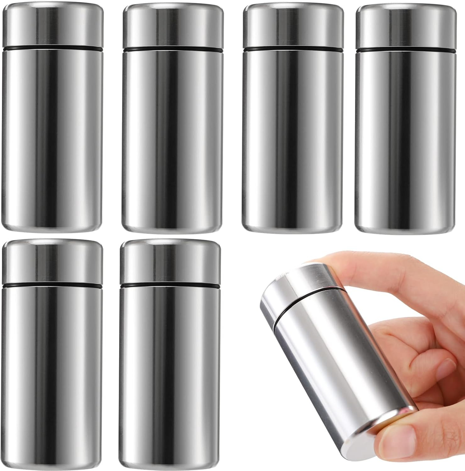 Dicunoy 6 Pack Small Storage Jars with Lids, 1.4Oz Portable Aluminum Storage Con