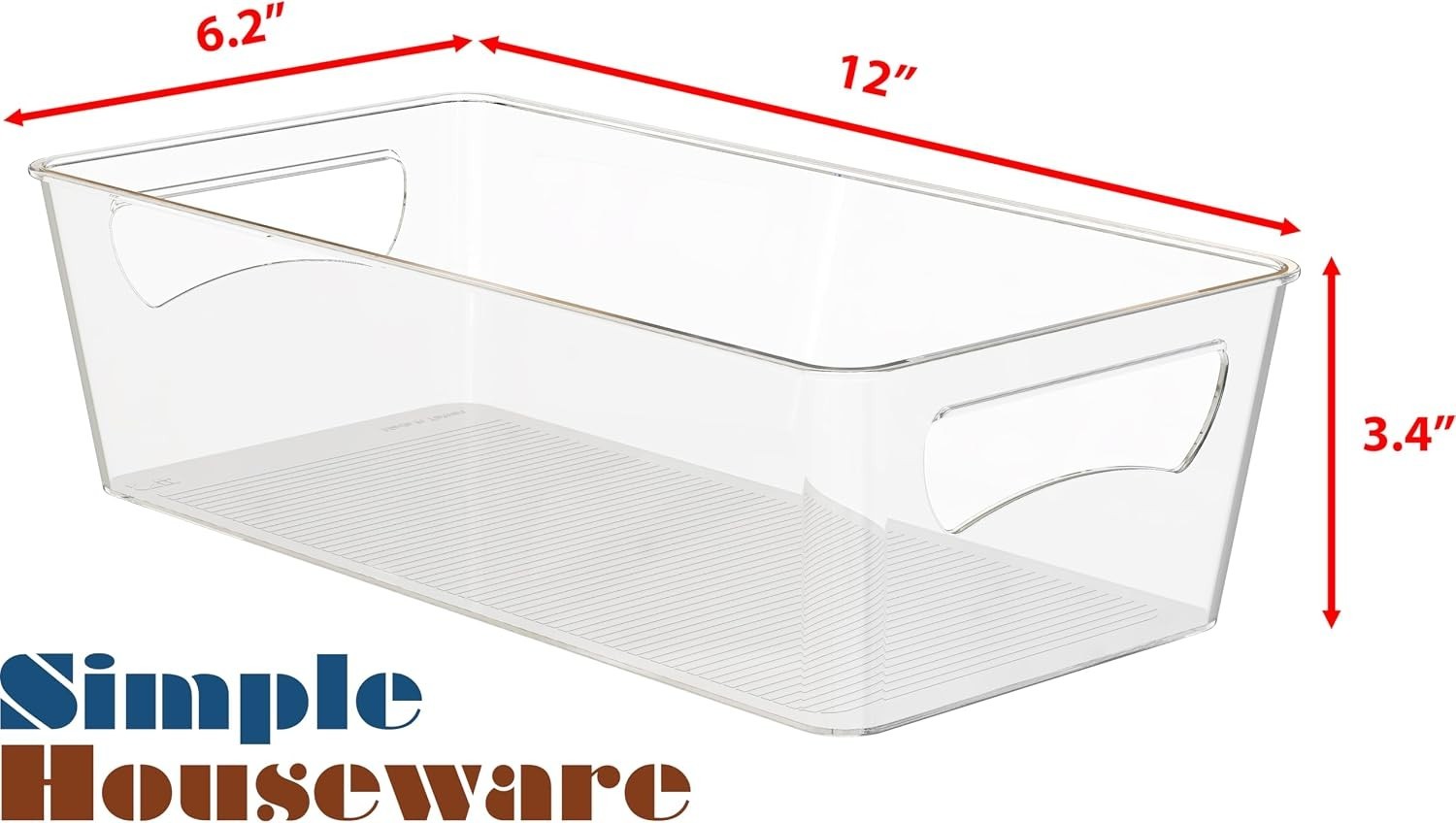 Clear Fridge Organizer Bin 12.5″L x 6.25″W x 3.5″H – Effortless Kitchen Storage
