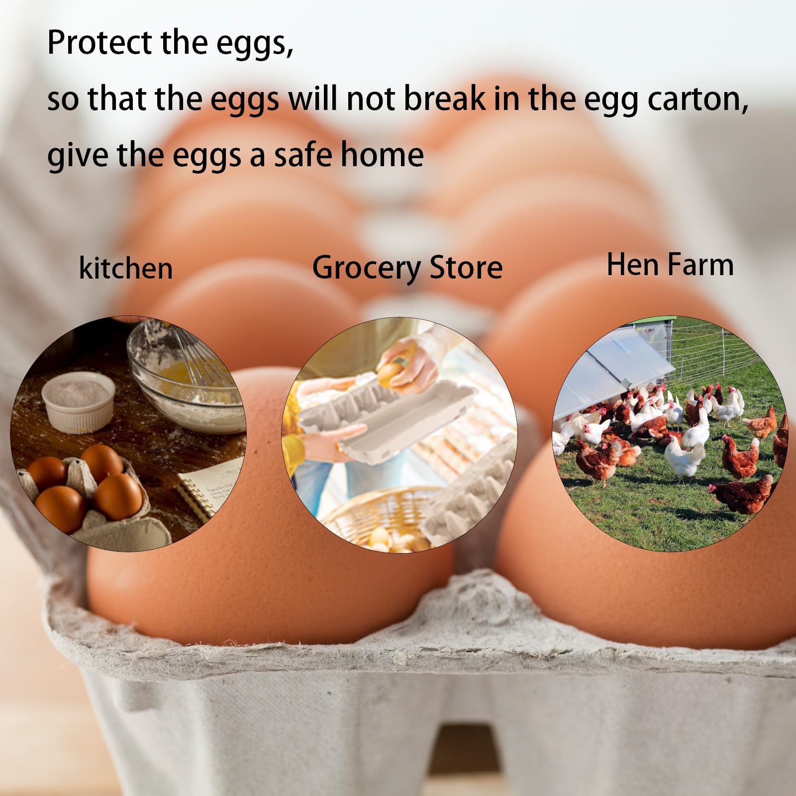 20 Pack Egg Cartons Bulk 3×4 Style Reusable Paper Pulp Chicken Egg Containers