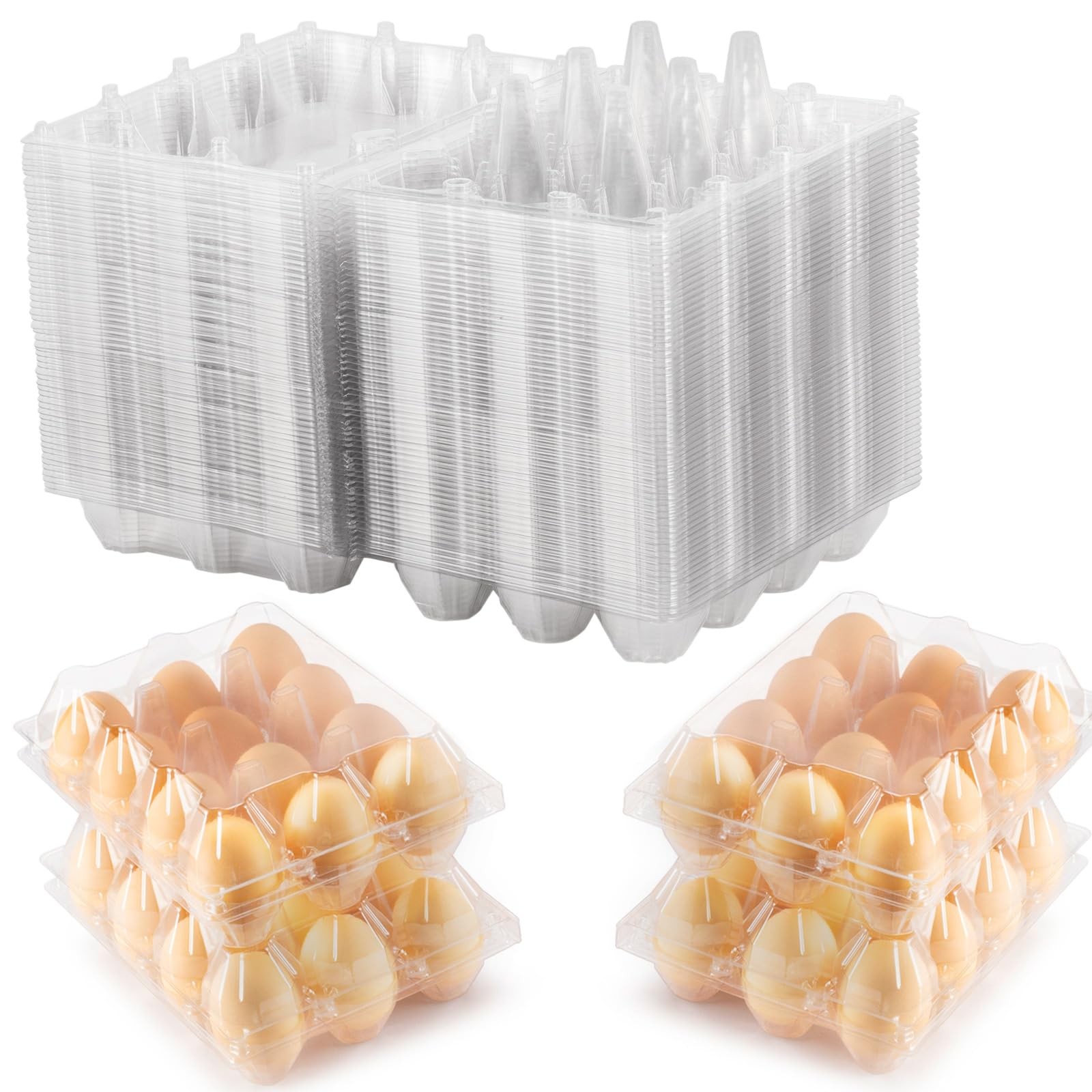50 Packs Egg Cartons Cheap Bulkï¼ŒPlastic for 12 Eggsï¼Œ Clear Egg Cartons 3 …