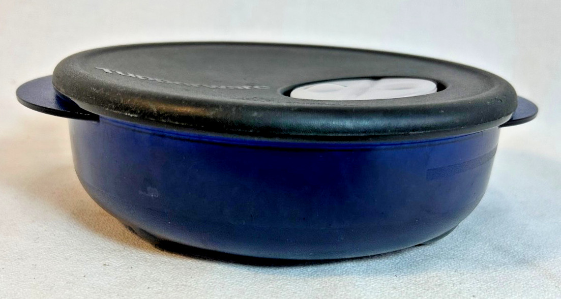 Tupperware #4150 Rock N Serve Blue 6″ 1.75 Cup 400 ml Bowl Vent Lid