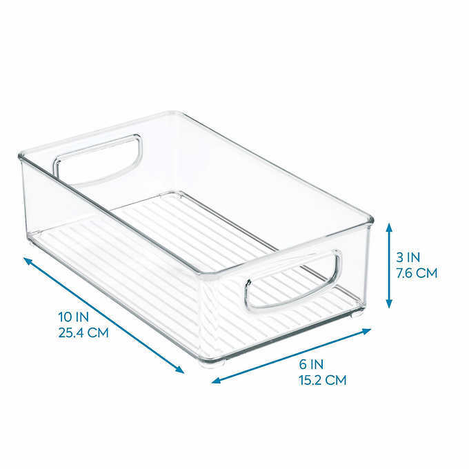 iDESIGN Linus Clear Plastic Fridge and Pantry Kitchen Organizers – Set of 4