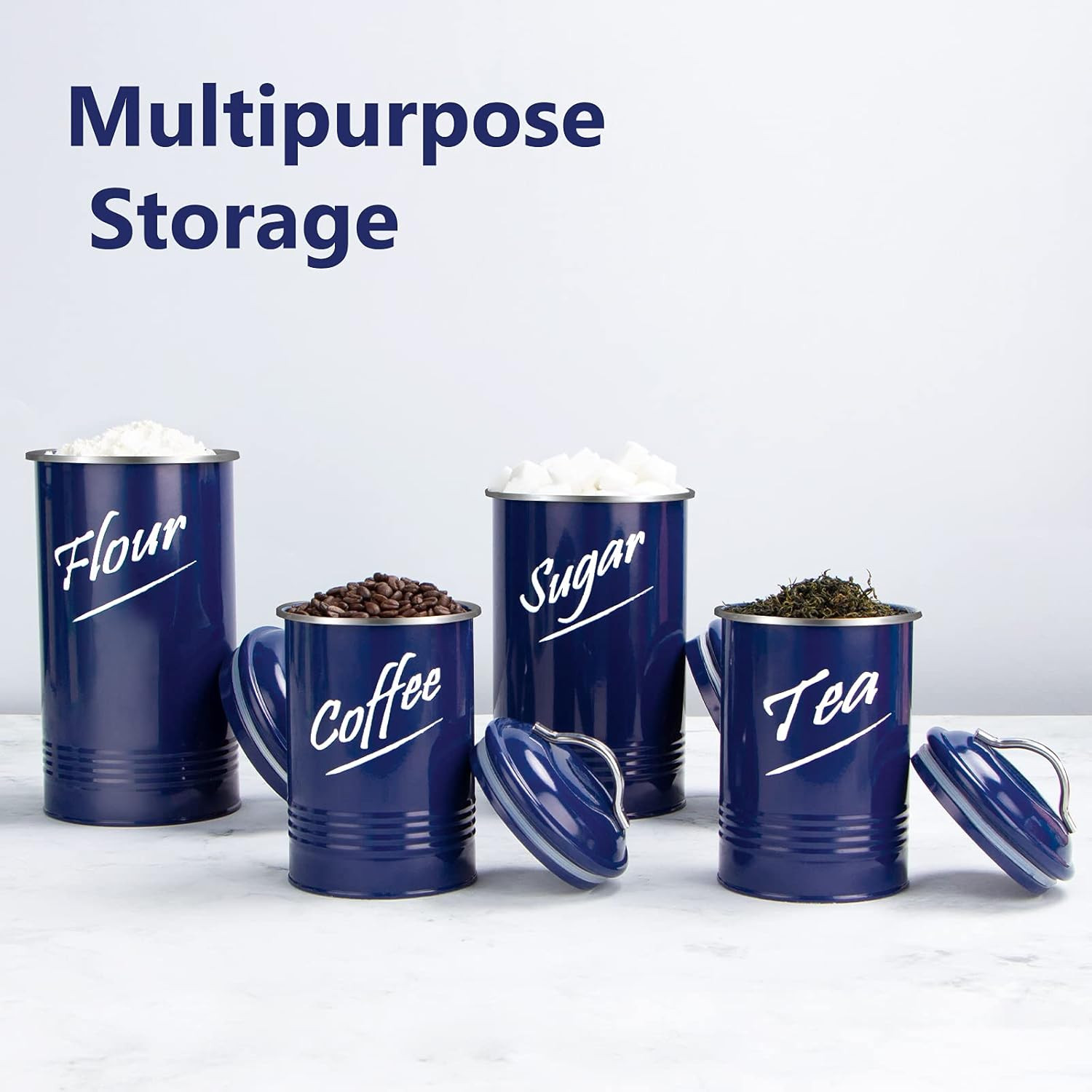 Kitchen Canister Sets for Countertop Food Storage Containers: Stainless Steel wi