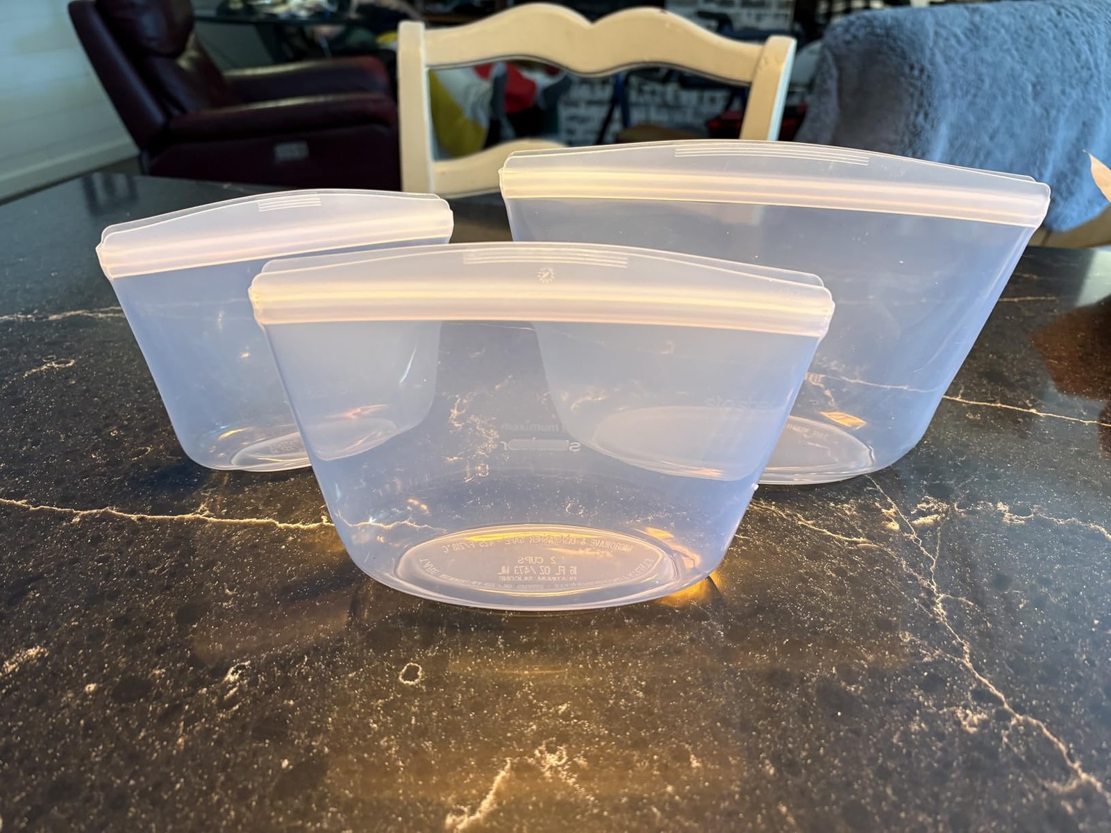 Stasher Silicone Reusable Storage Bowls 3-Pack, Clear