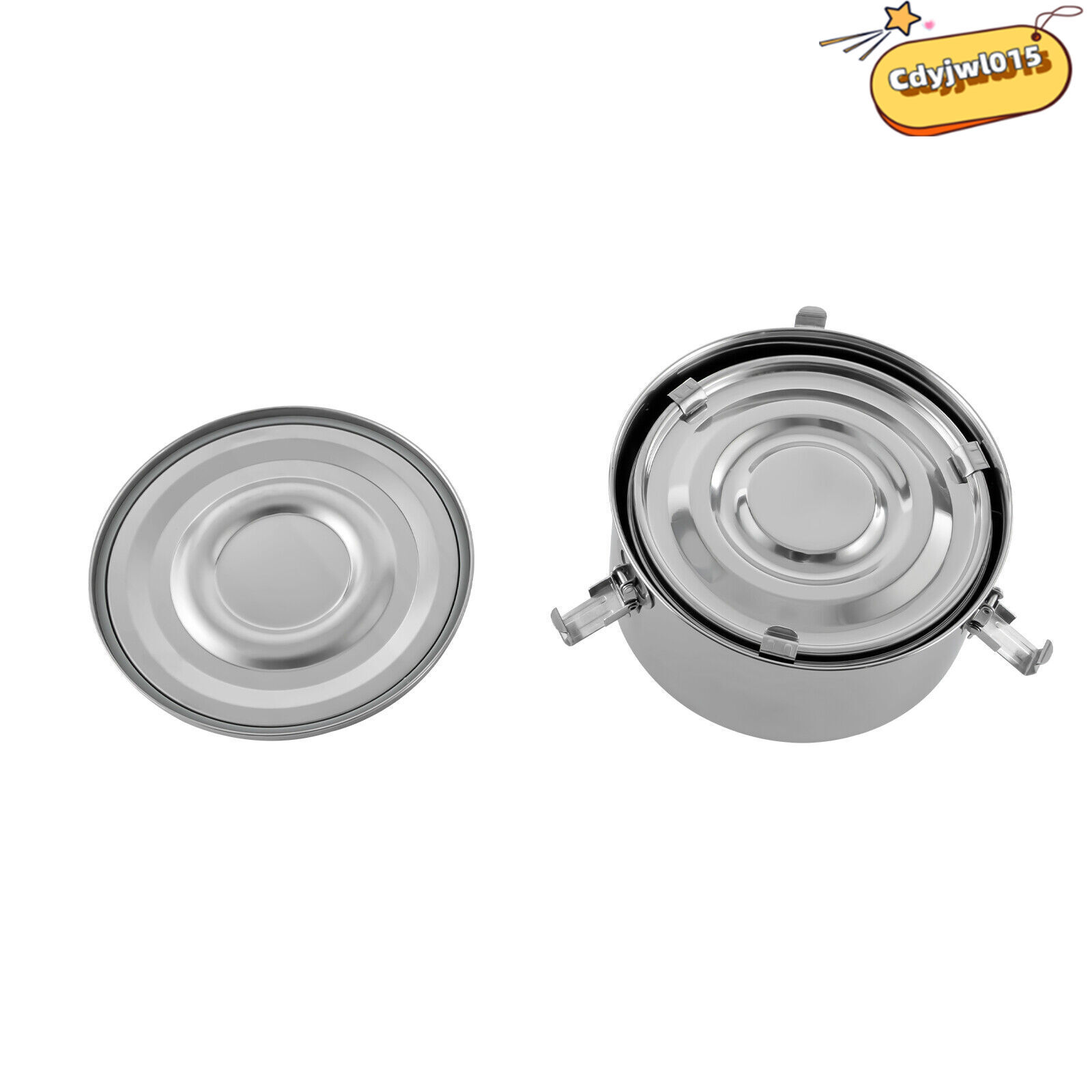 3-Piece 304 Stainless Steel Food Storage Containers Set 650/1000/1600ml