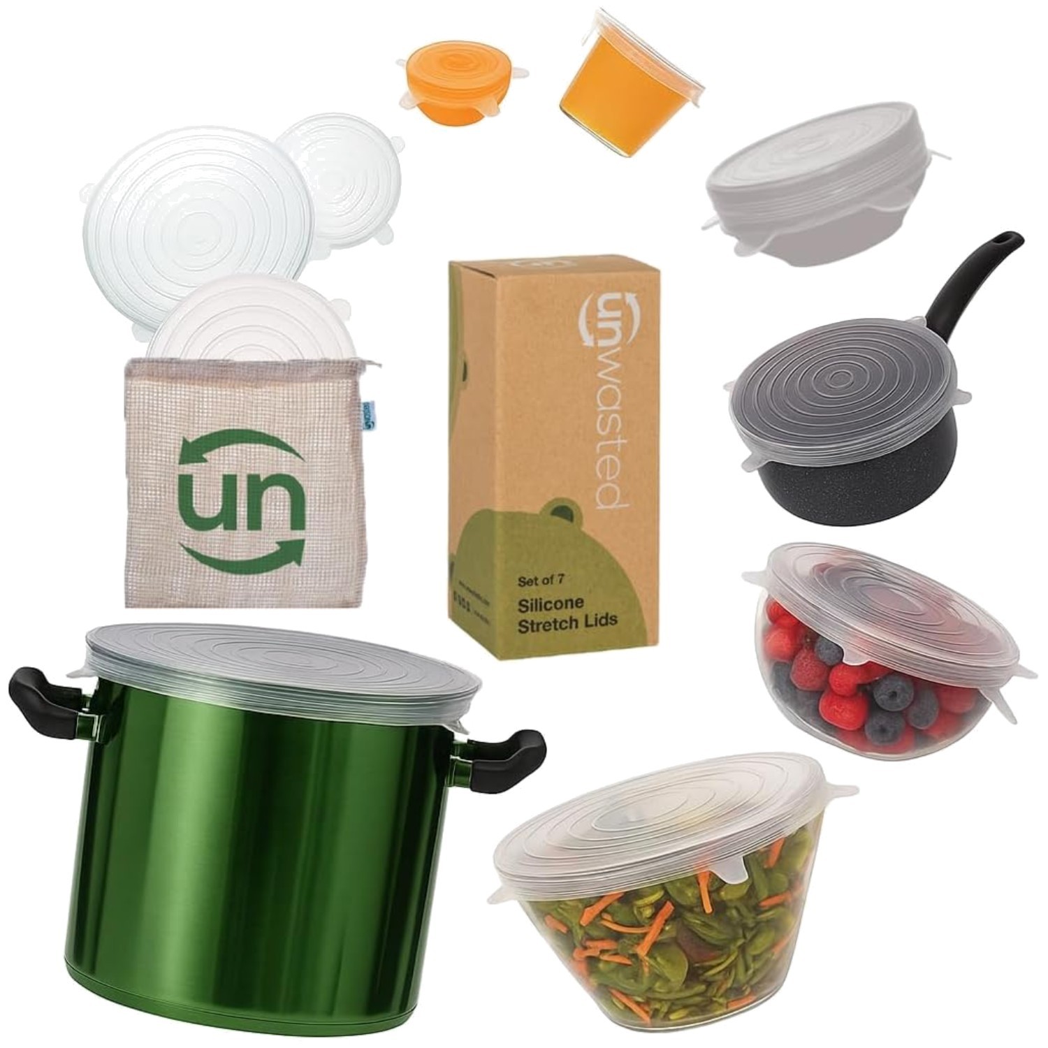 Silicone Stretch Lids Variety Pack – 7 Reusable Food Covers