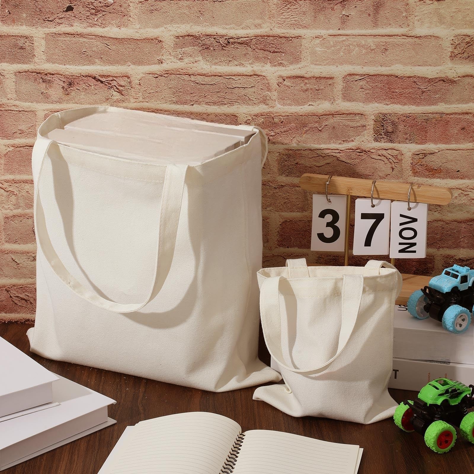 Amylove 24 Pcs Mini Sublimation Blank Canvas Tote Bags Reusable Grocery 80 Chars