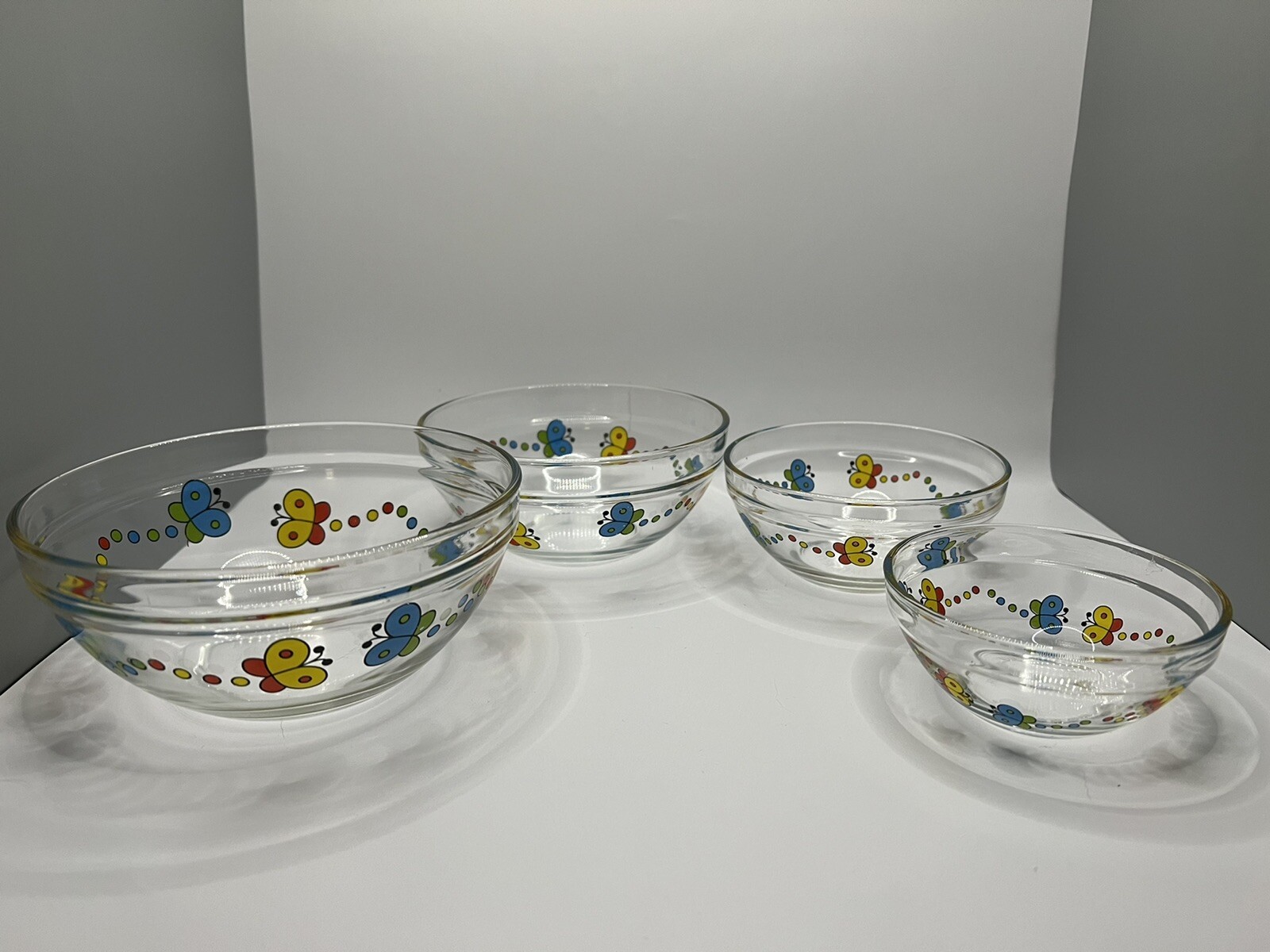 Set Of 4 Imperial Durable Heat Resistant Butterfly Glass Bowls