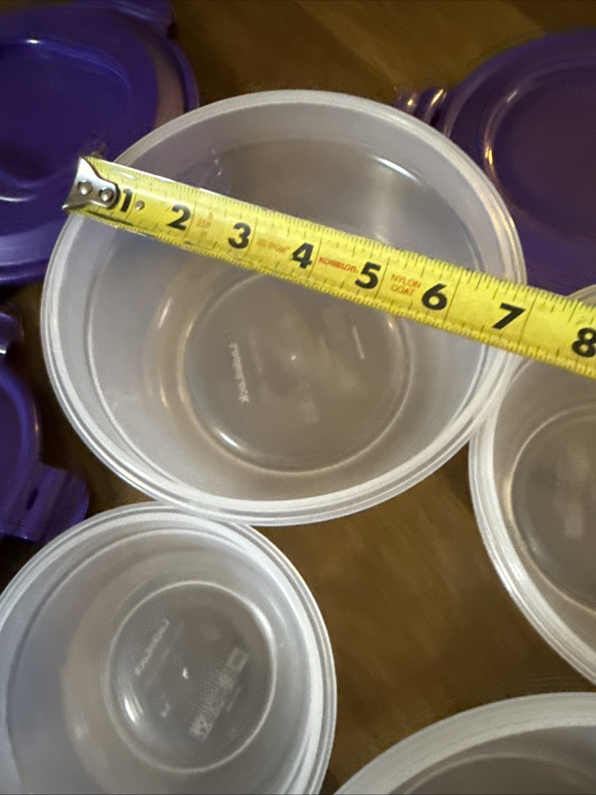 Lock & Lock 6pc Round Plastic Storage Container Set Clear Purple Snap Lid