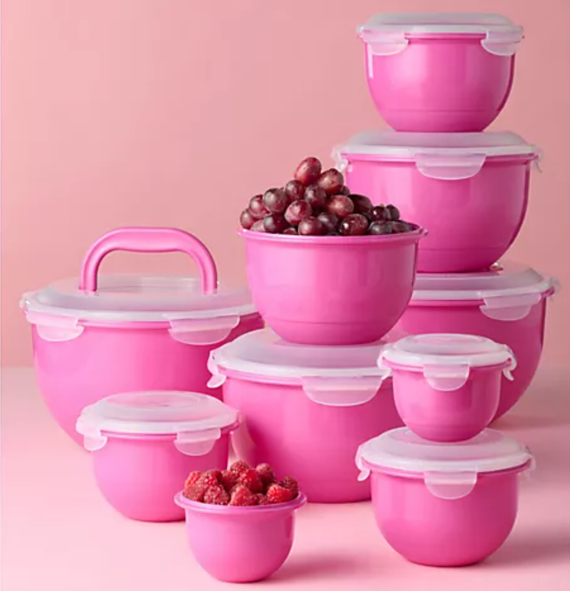 LocknLock Nestable Tulip Food Container Bowls w/ Lids 10-Pc K99920 ELECTRIC BLUE