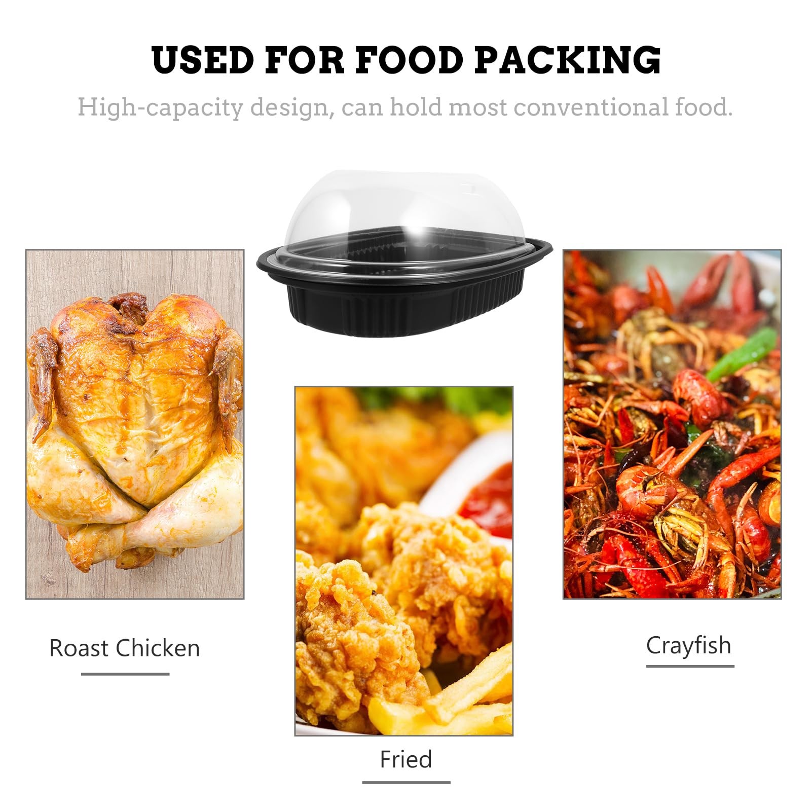 Luxshiny Disposable Roasted Chicken Box with Lid 10.24X7.68X3.54 Inches Take-…