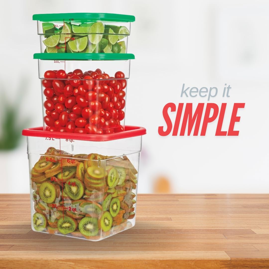 ATREVO Cambro Containers with Lids. Food Storage Clear Polycarbonate 2 qt, 4 …