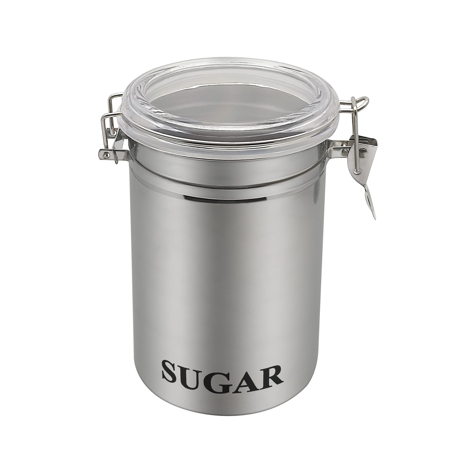 Fox Run Stainless Steel Sugar Container 62 Oz Canister Transparent Lid 6137
