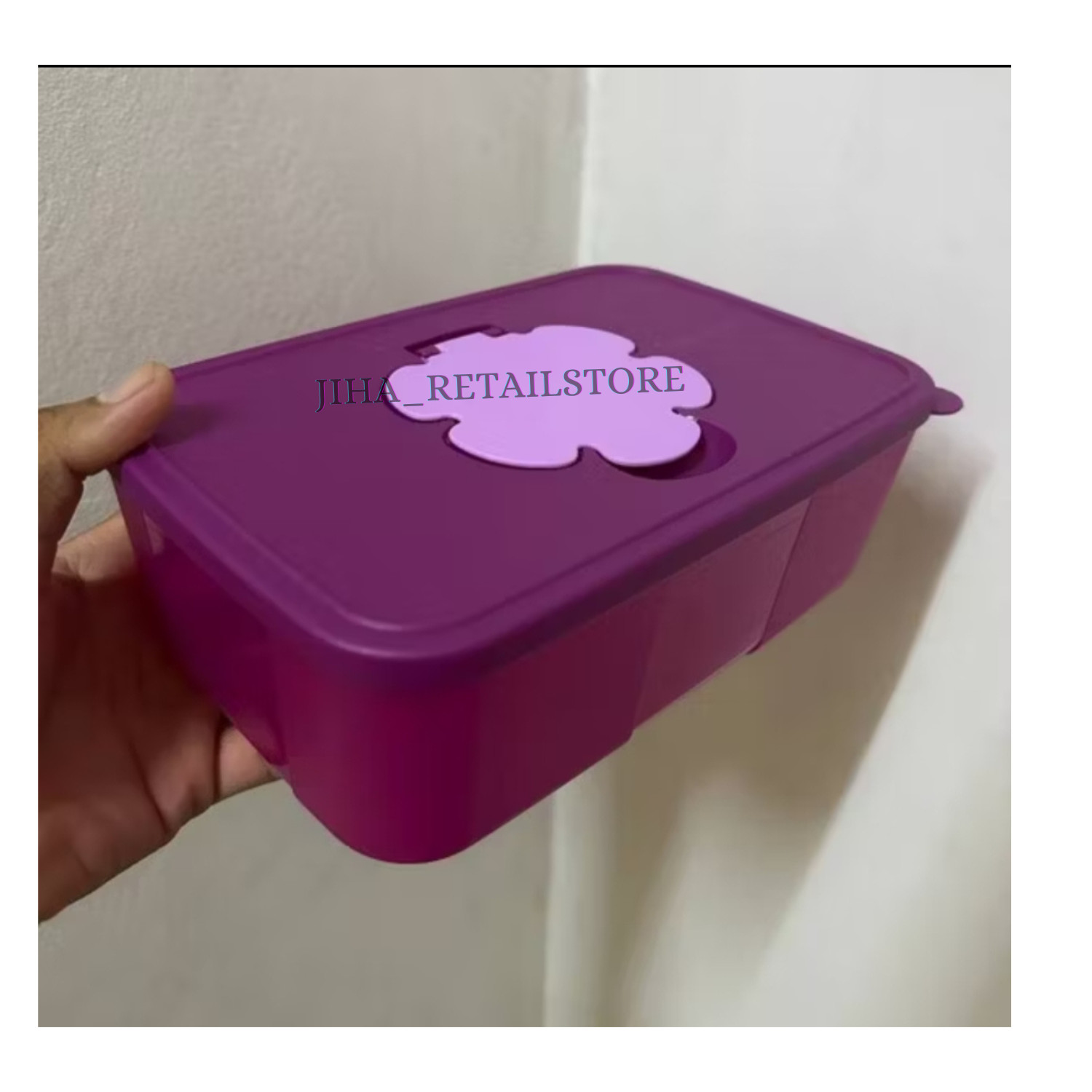 Tupperware Tissue Paper Storage Box Purple Container 1.7L