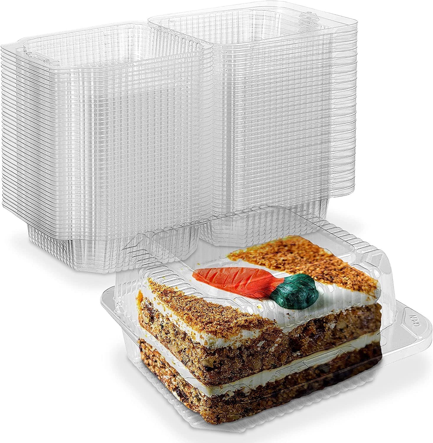 MT Products Clear Square Plastic Containers 5.25 x 5.26″ x 3.2″ – Pack of 500