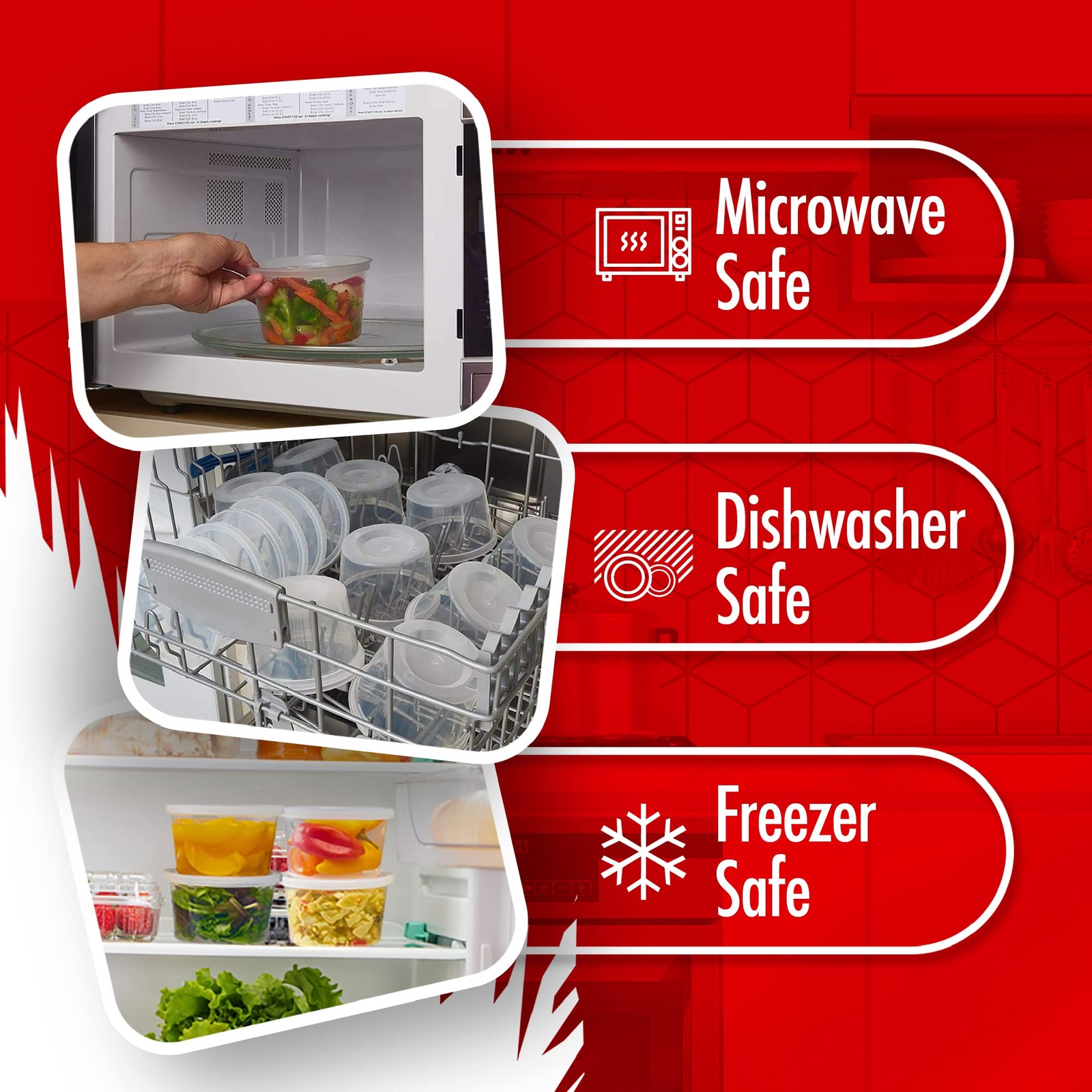 16oz-Deli Containers with Lids Leakproof – 50 Pack BPA-Free Plastic Microwave…