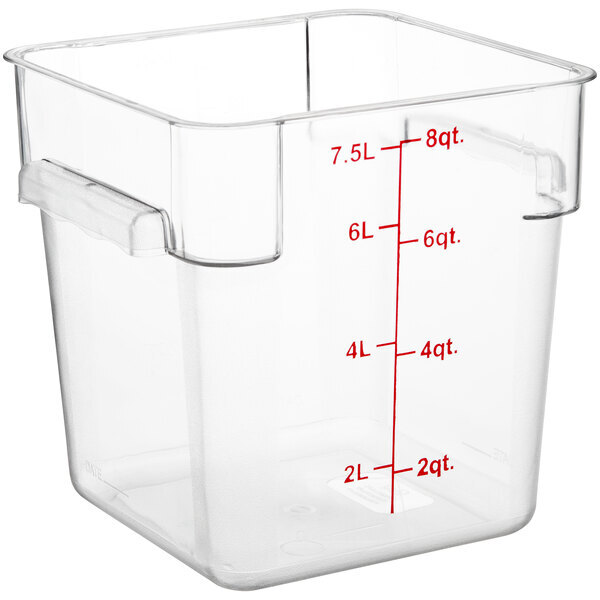 8 Qt.Translucent Square Polycarbonate Food Storage Container and Lid (Combe Set)
