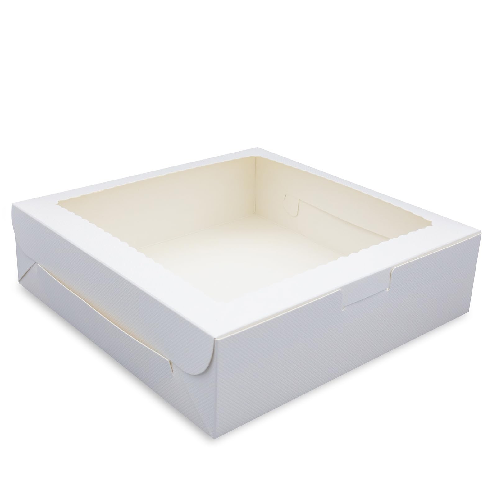 White Pie Boxes 12 PCS 9x9x2.5 Inch Bakery Cake Box With Window For Donuts