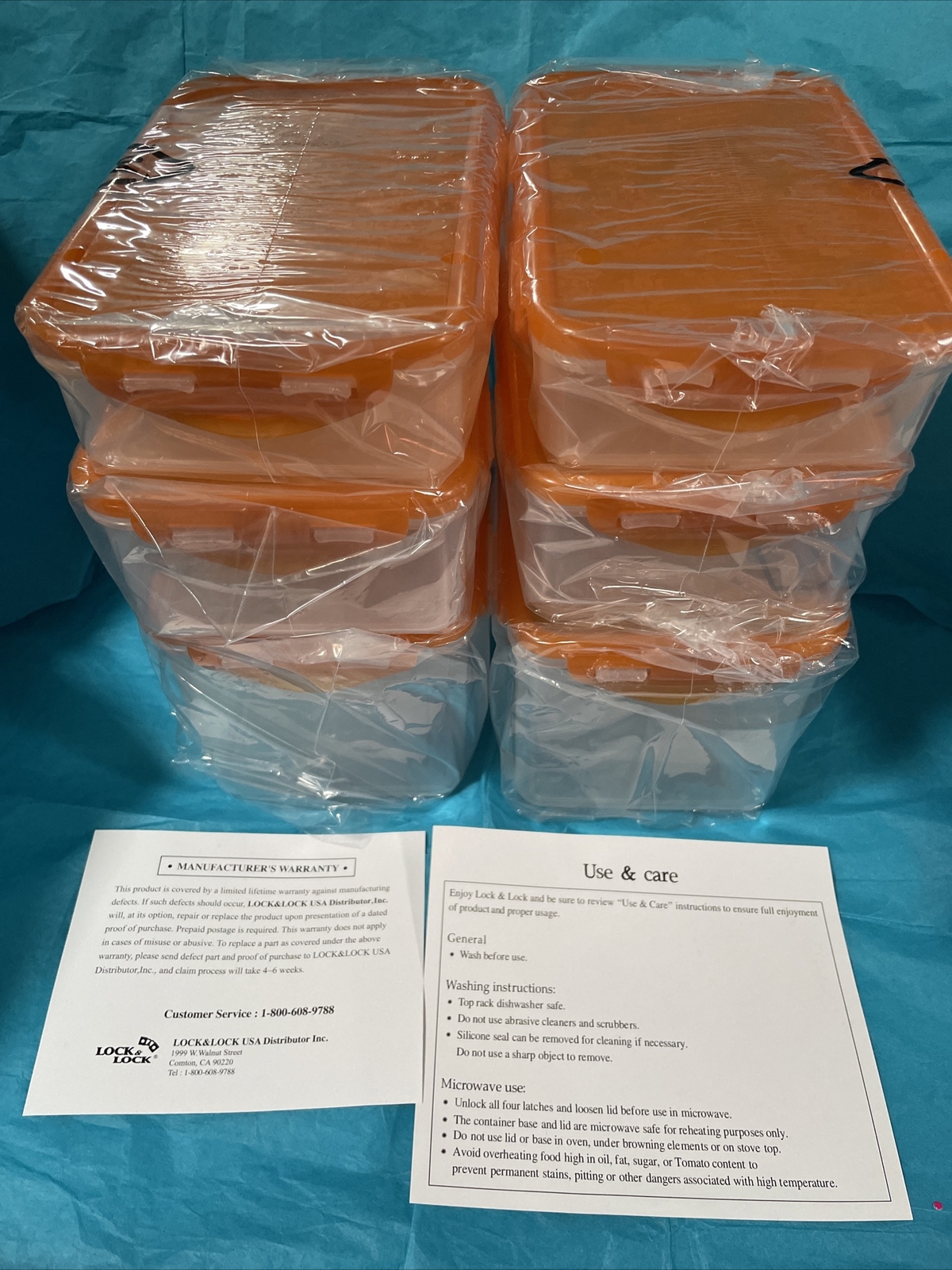 Lock N Lock 6 Piece Storage Containers 2 Each Of 2 Quart, 1.1 Qt, .85 Qt Plastic