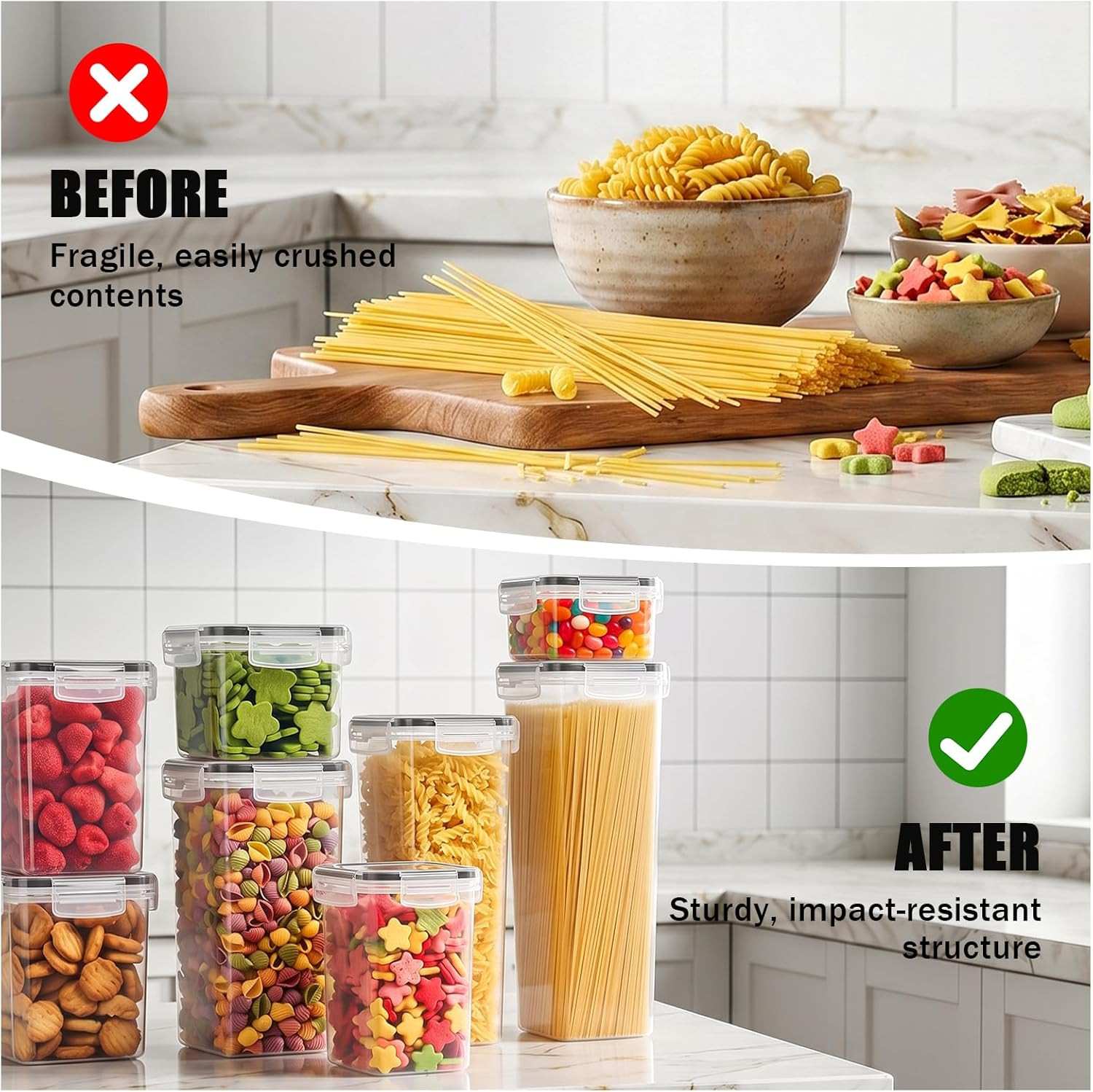 24 PCS Airtight Food Storage Containers Set with Labels – BPA Free Clear Plastic
